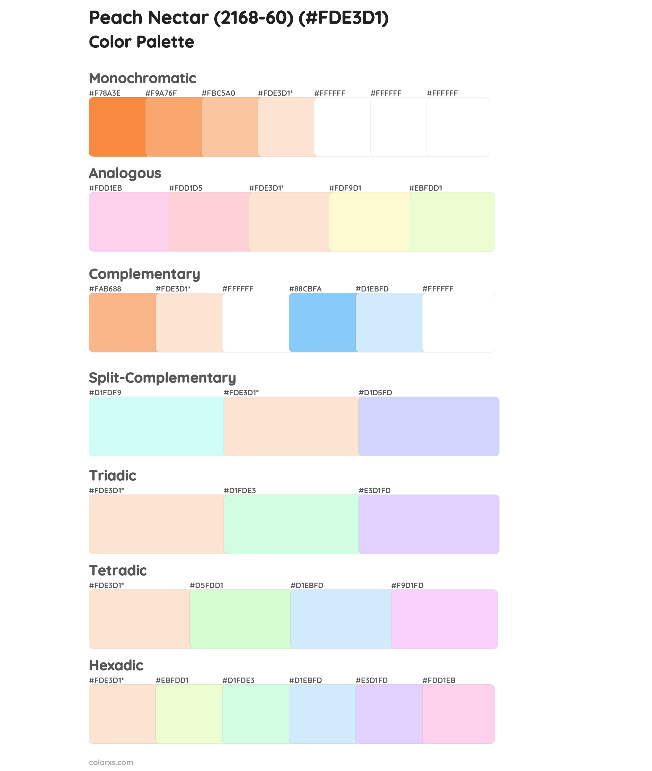 Peach Nectar (2168-60) Color Scheme Palettes