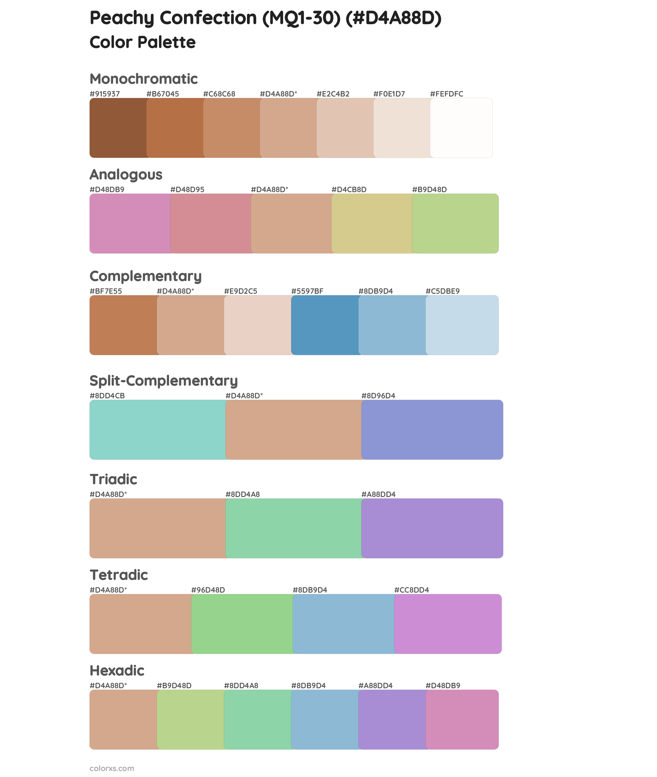 Peachy Confection (MQ1-30) Color Scheme Palettes