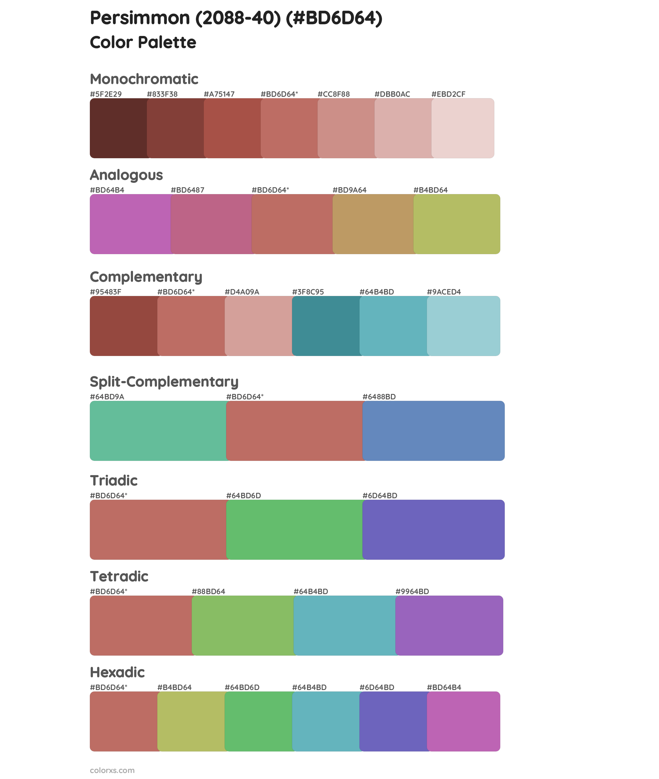 Persimmon (2088-40) Color Scheme Palettes