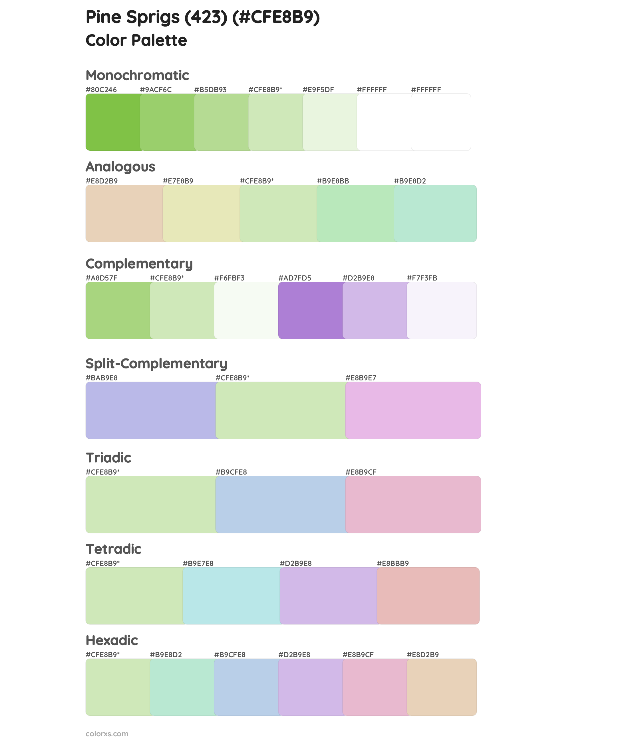 Pine Sprigs (423) Color Scheme Palettes