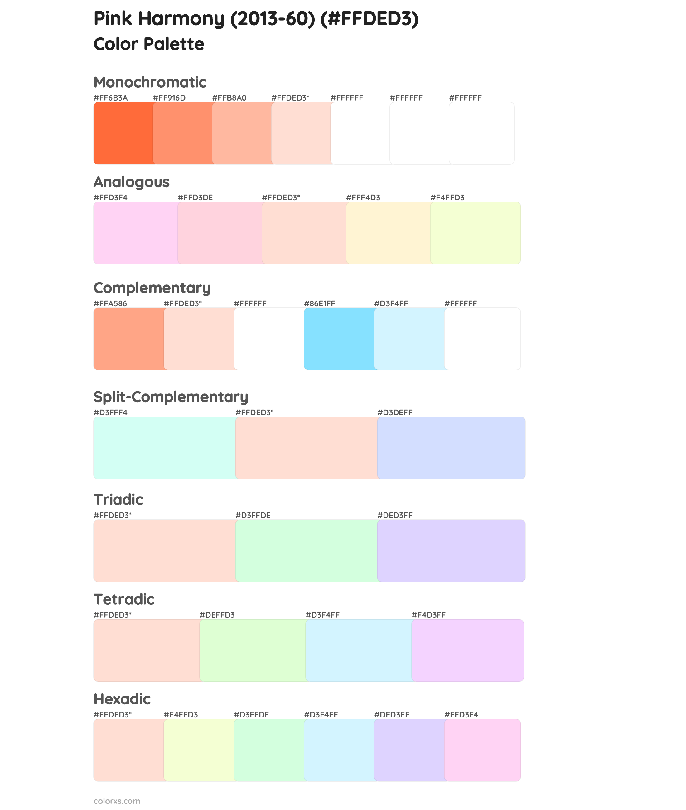 Pink Harmony (2013-60) Color Scheme Palettes