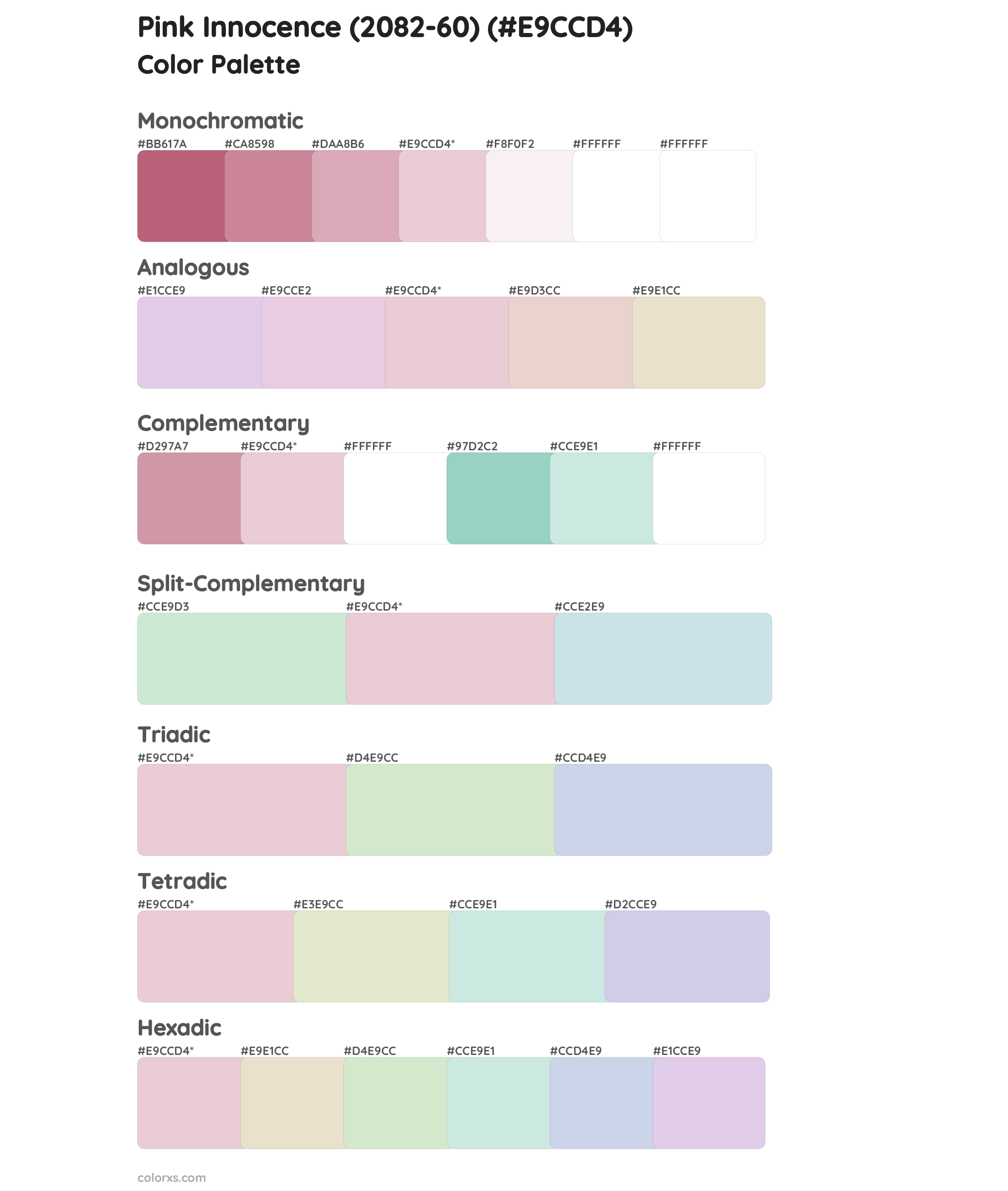 Pink Innocence (2082-60) Color Scheme Palettes