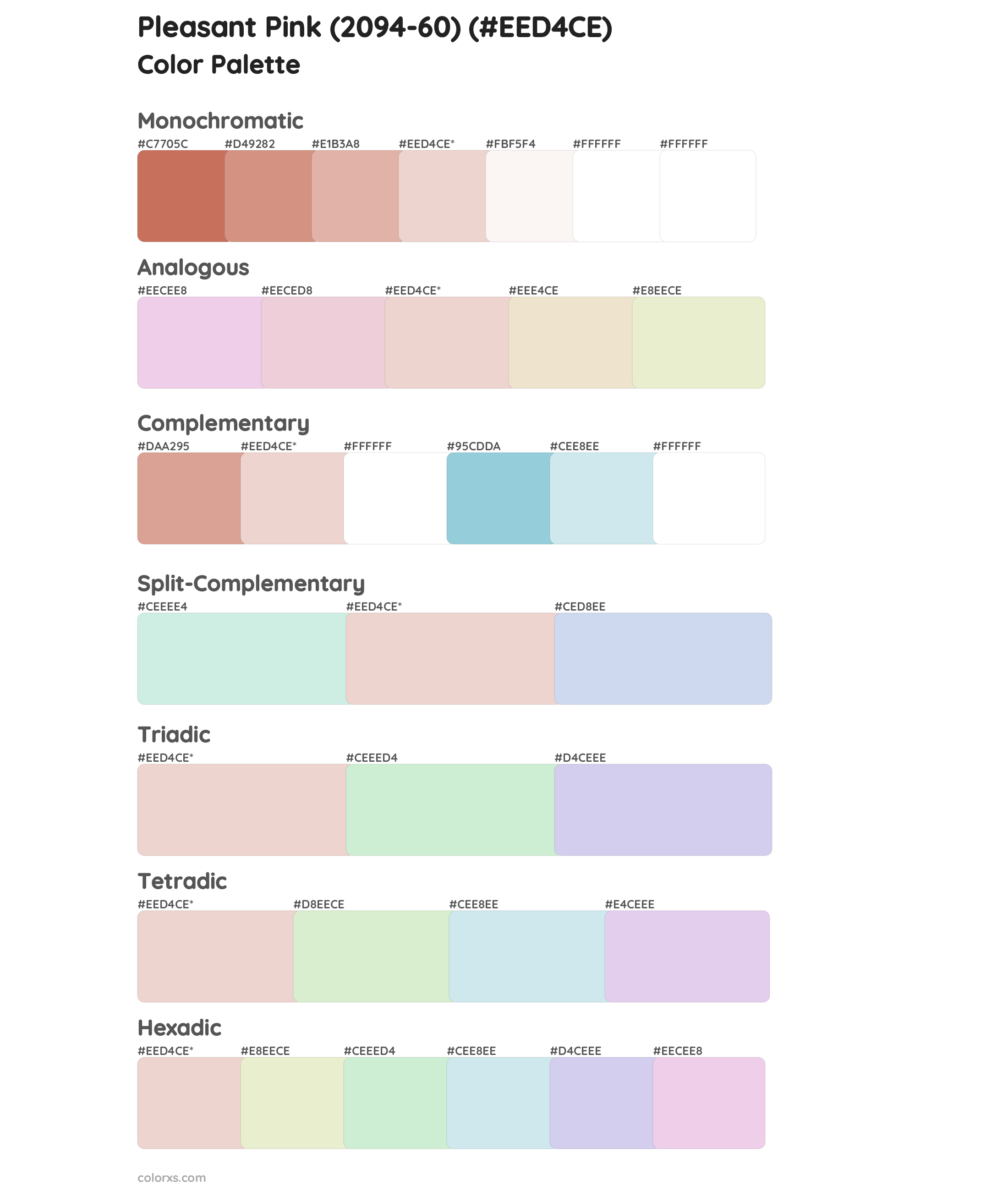 Pleasant Pink (2094-60) Color Scheme Palettes