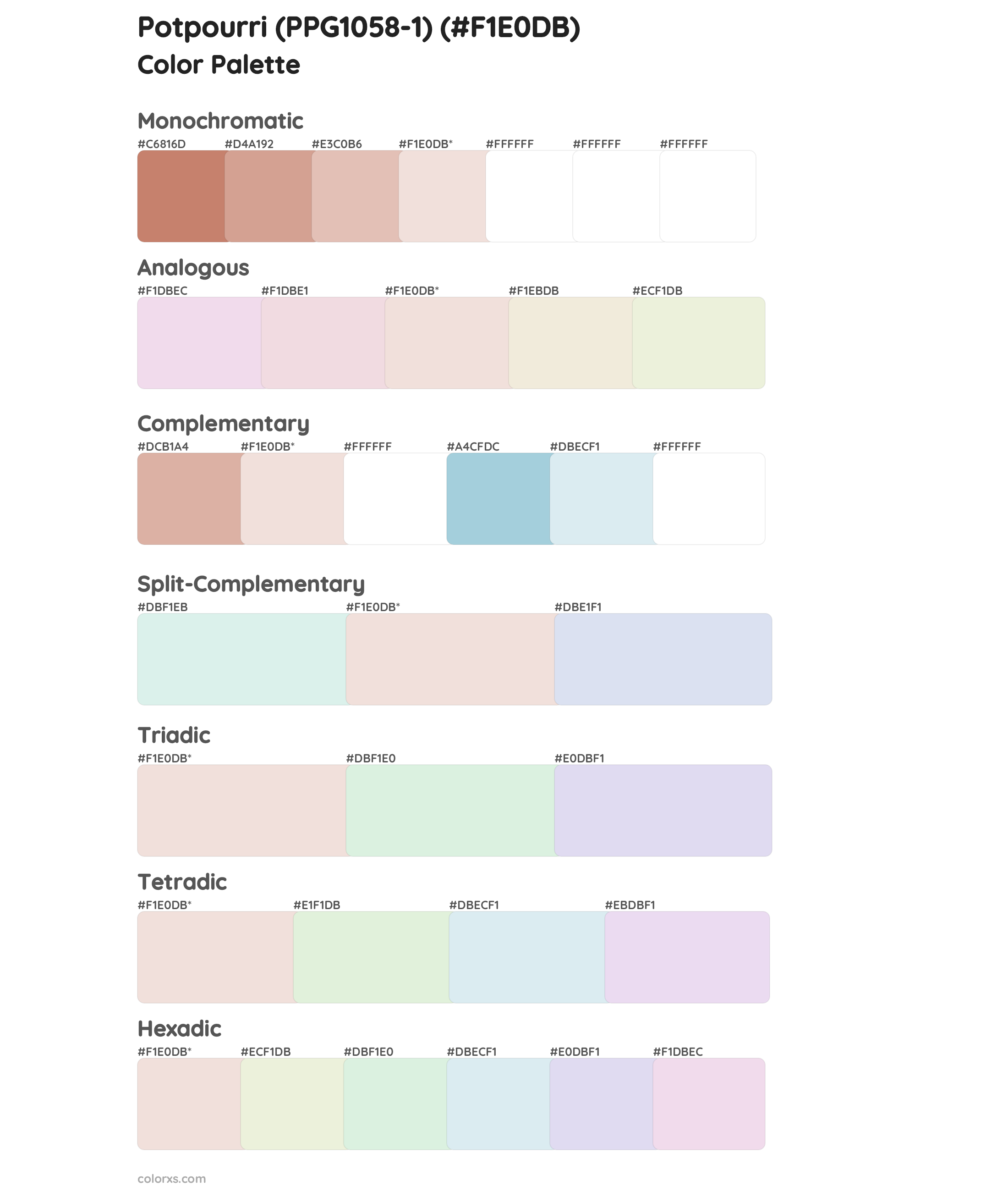 Potpourri (PPG1058-1) Color Scheme Palettes