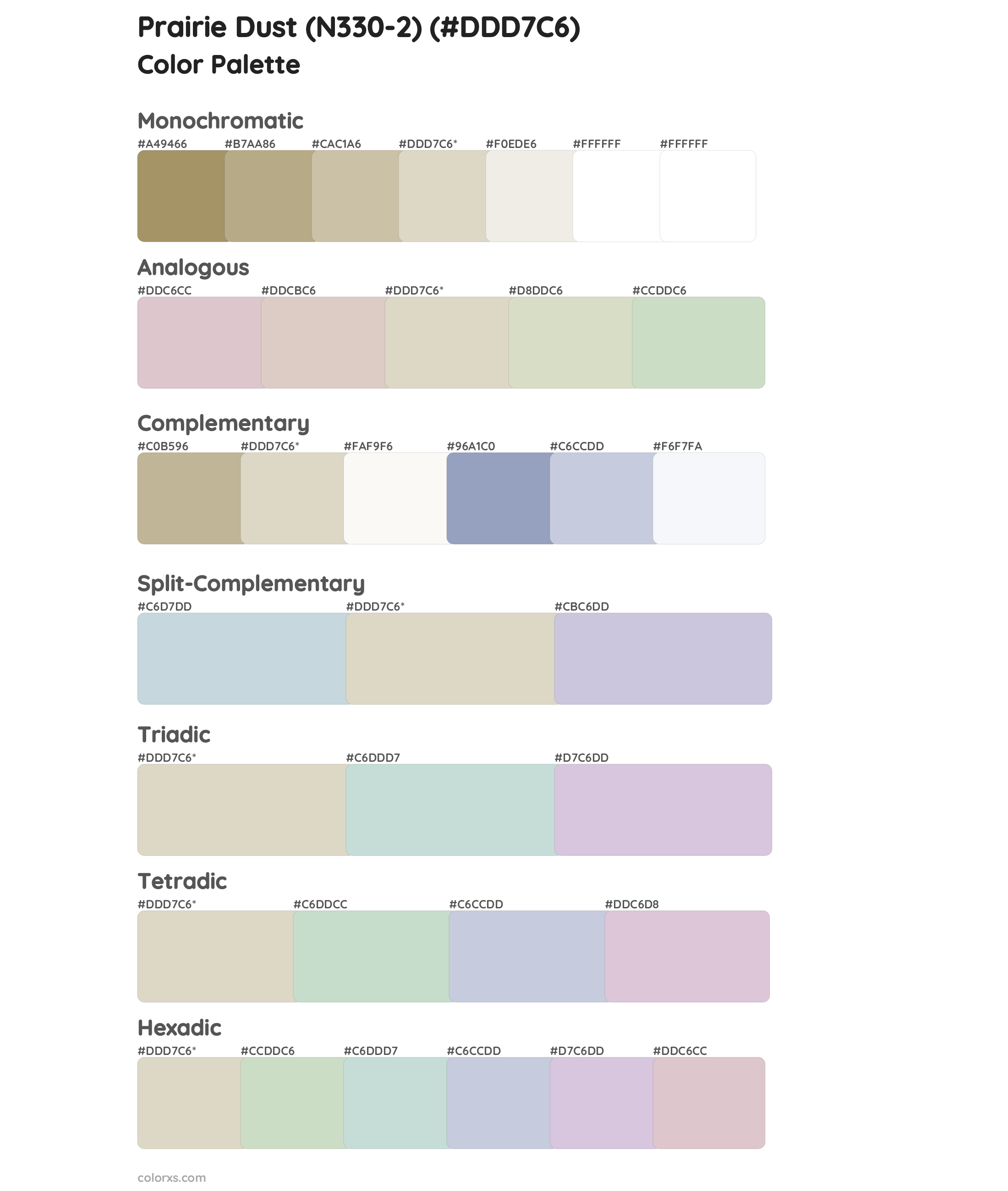 Prairie Dust (N330-2) Color Scheme Palettes