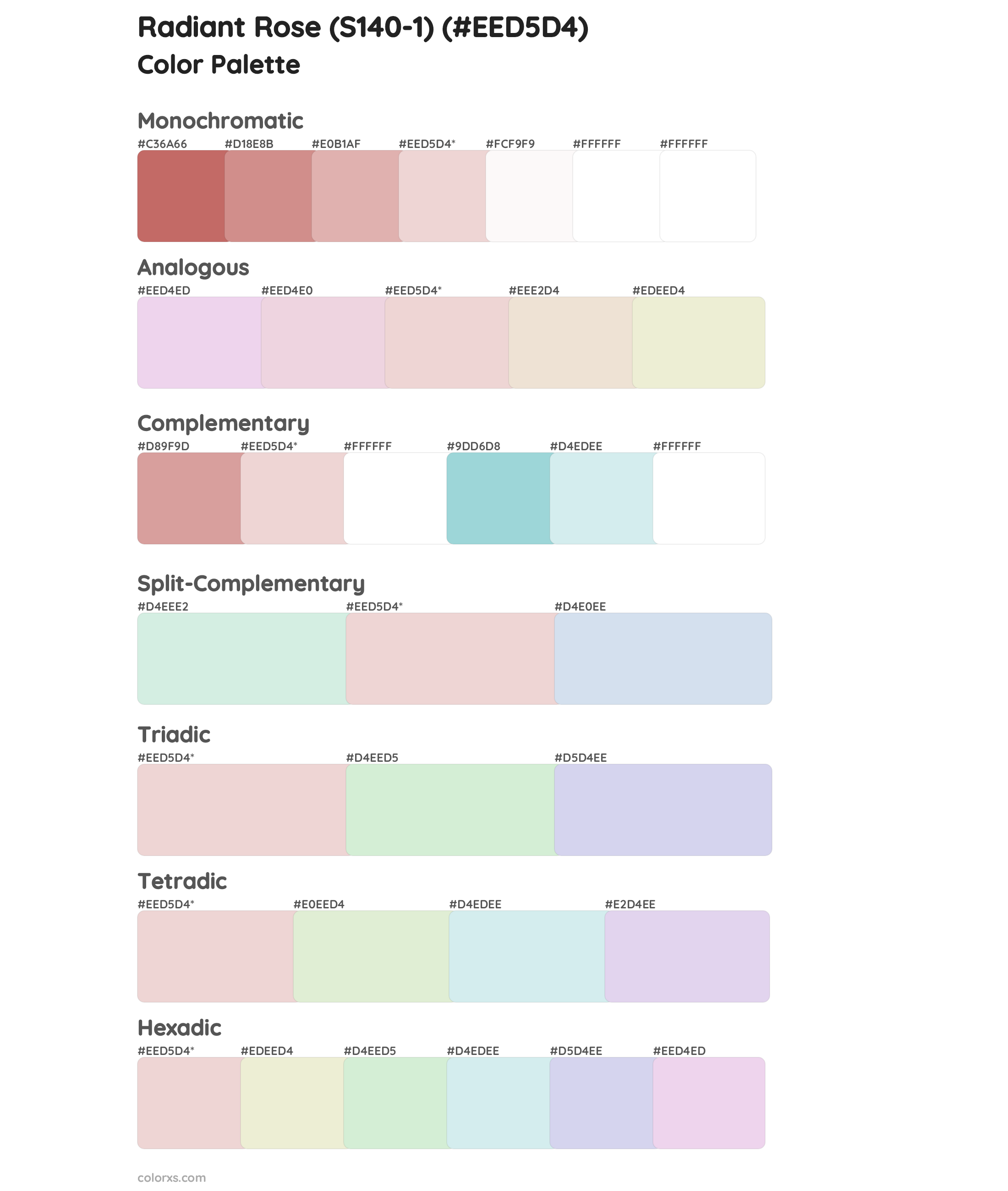 Radiant Rose (S140-1) Color Scheme Palettes