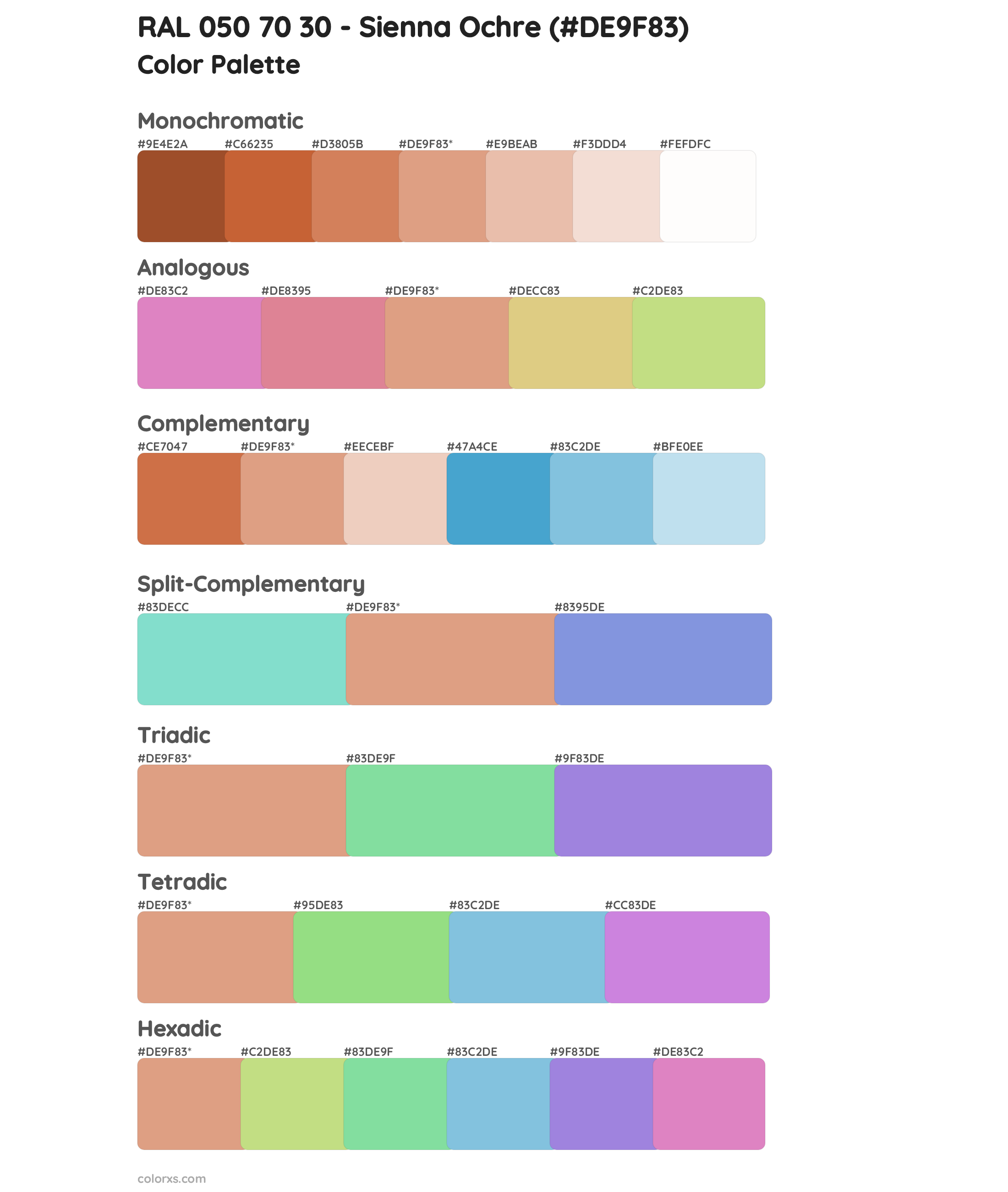 RAL 050 70 30 - Sienna Ochre Color Scheme Palettes