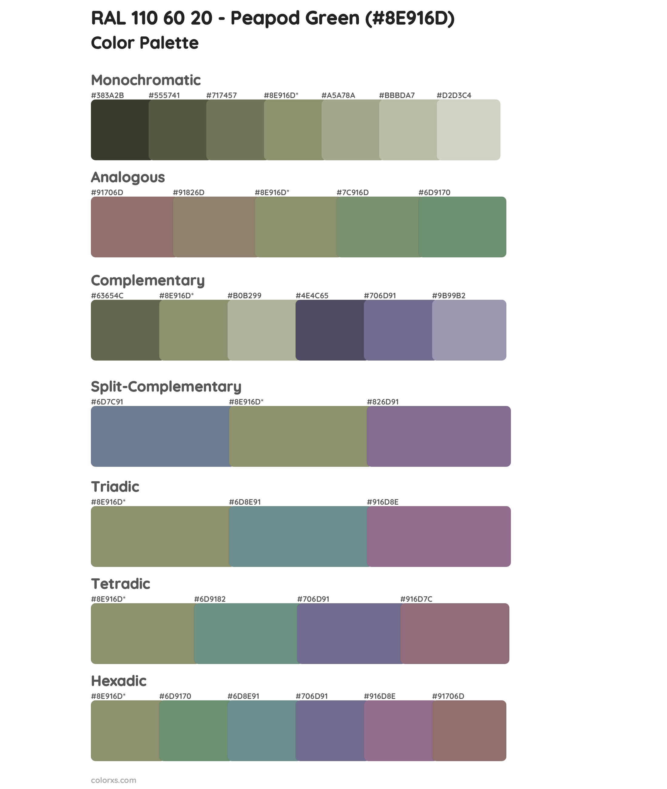 RAL 110 60 20 - Peapod Green Color Scheme Palettes