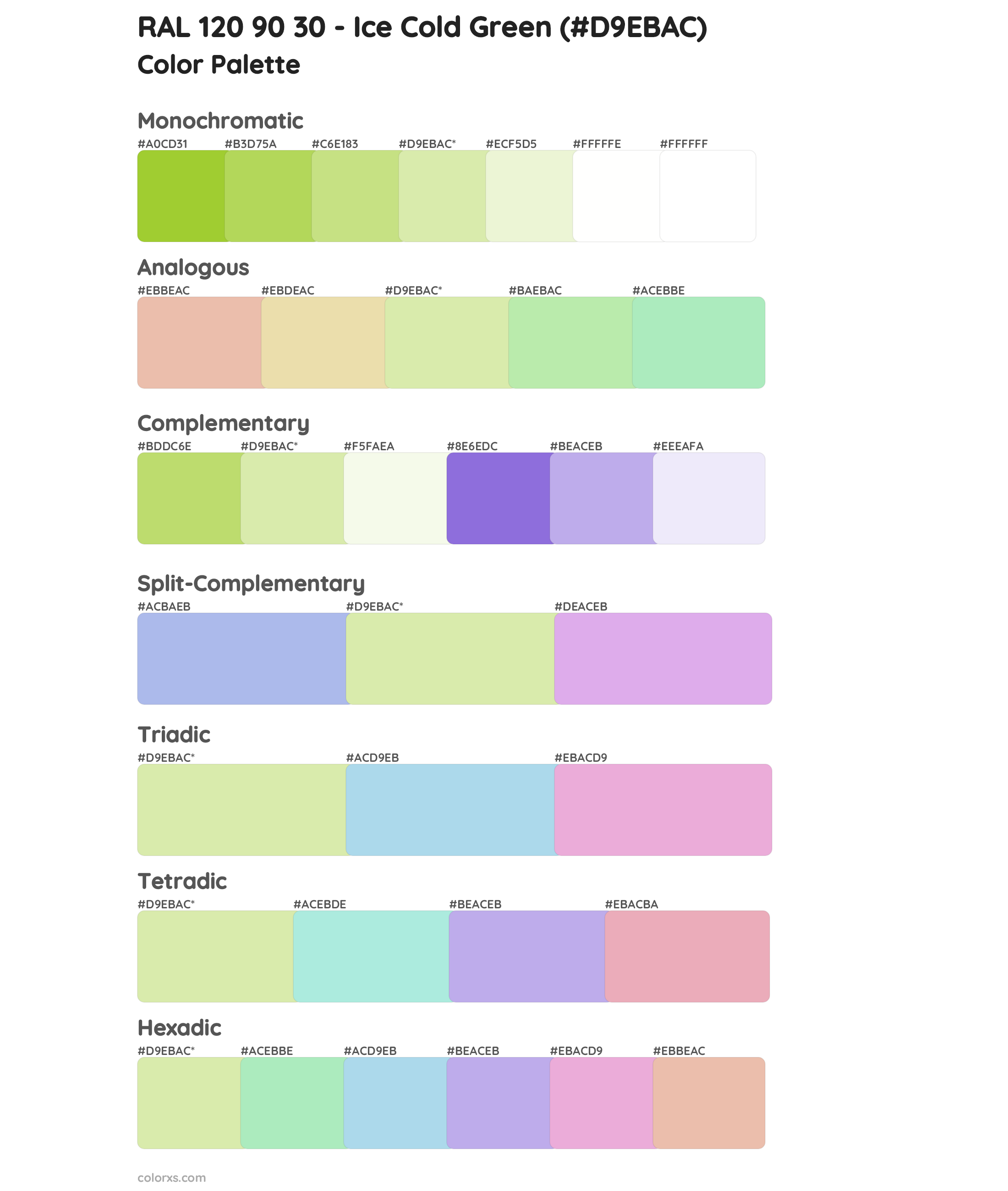 RAL 120 90 30 - Ice Cold Green Color Scheme Palettes