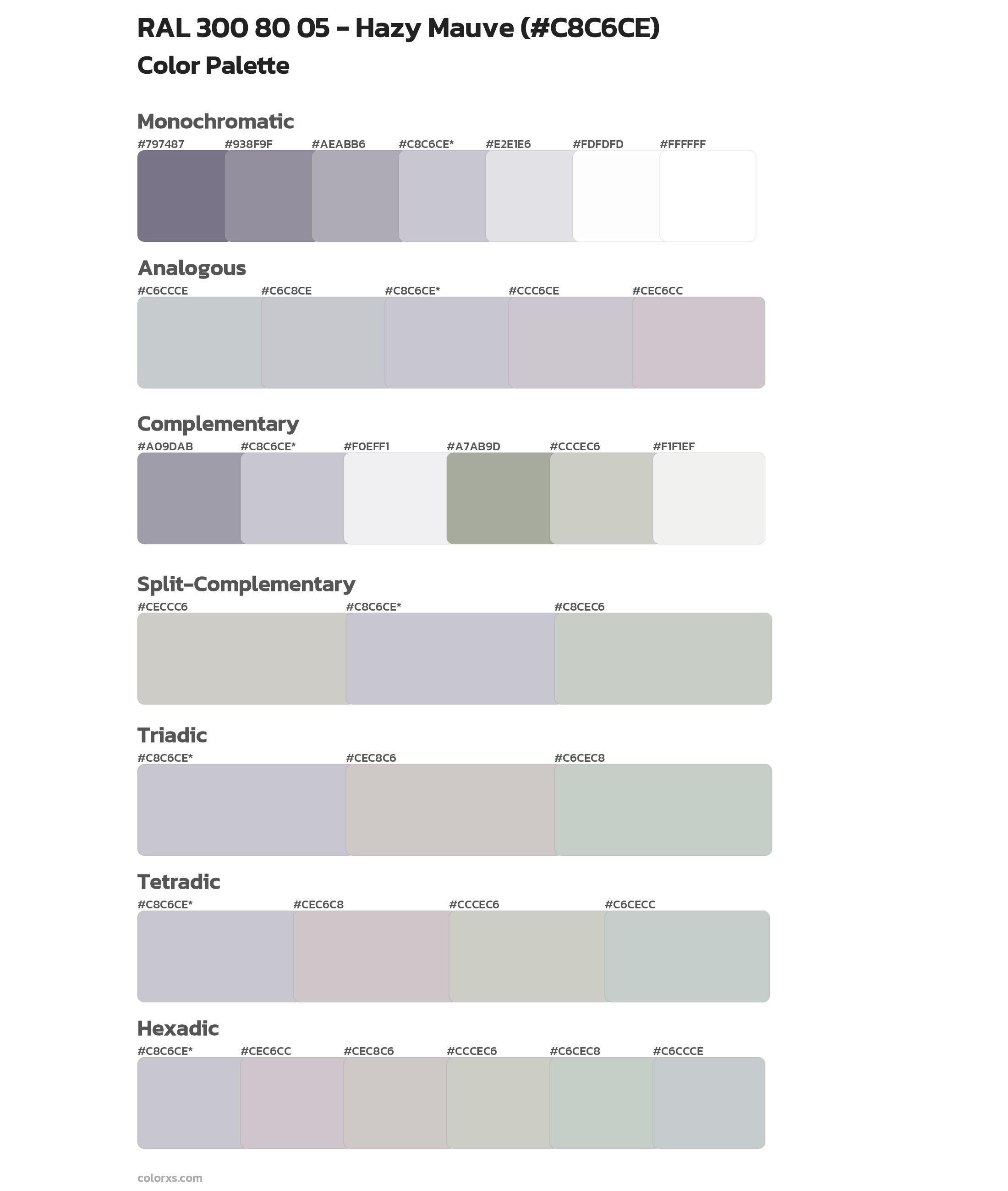 RAL 300 80 05 - Hazy Mauve Color Scheme Palettes