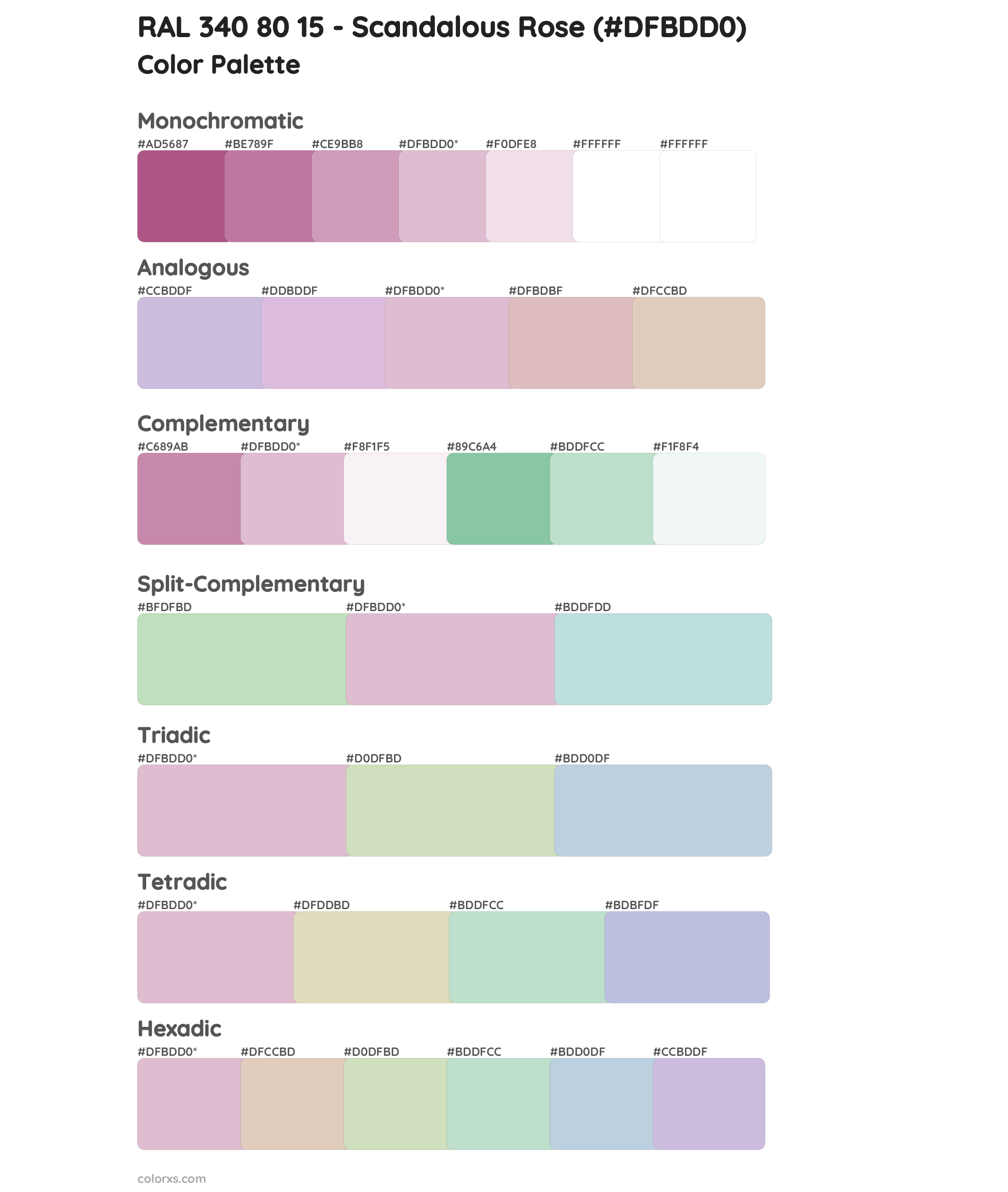 RAL 340 80 15 - Scandalous Rose Color Scheme Palettes