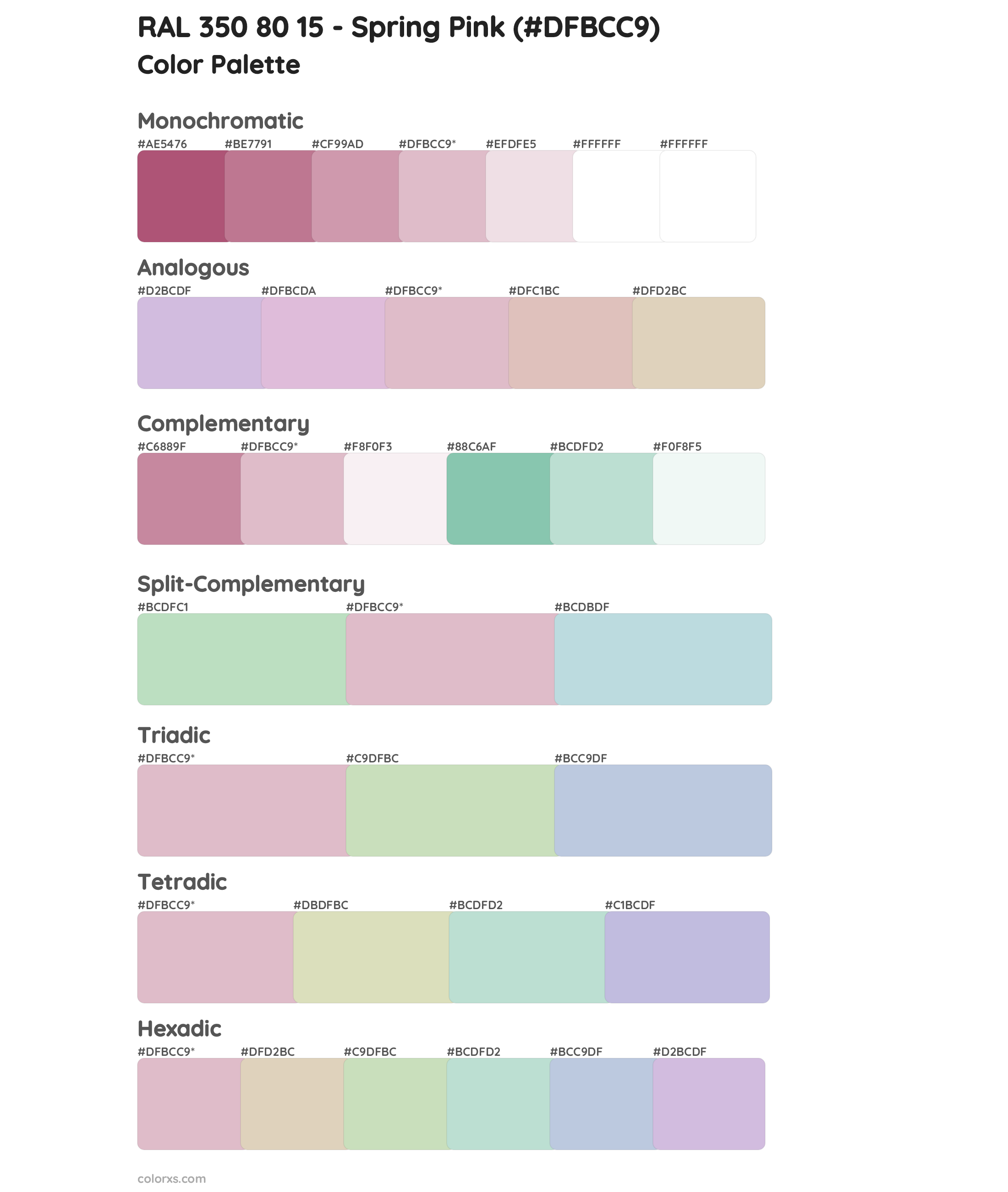 RAL 350 80 15 - Spring Pink Color Scheme Palettes