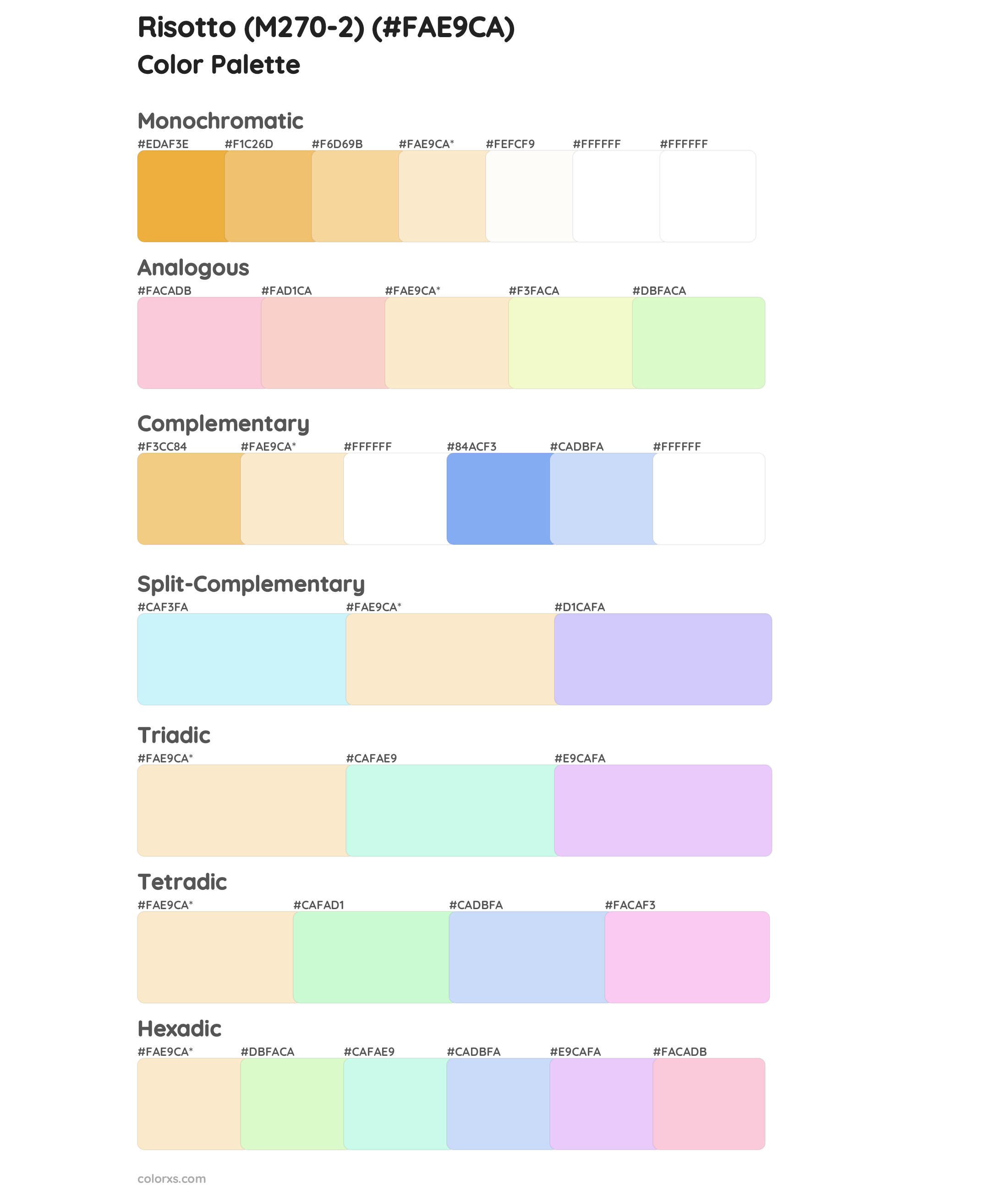 Risotto (M270-2) Color Scheme Palettes