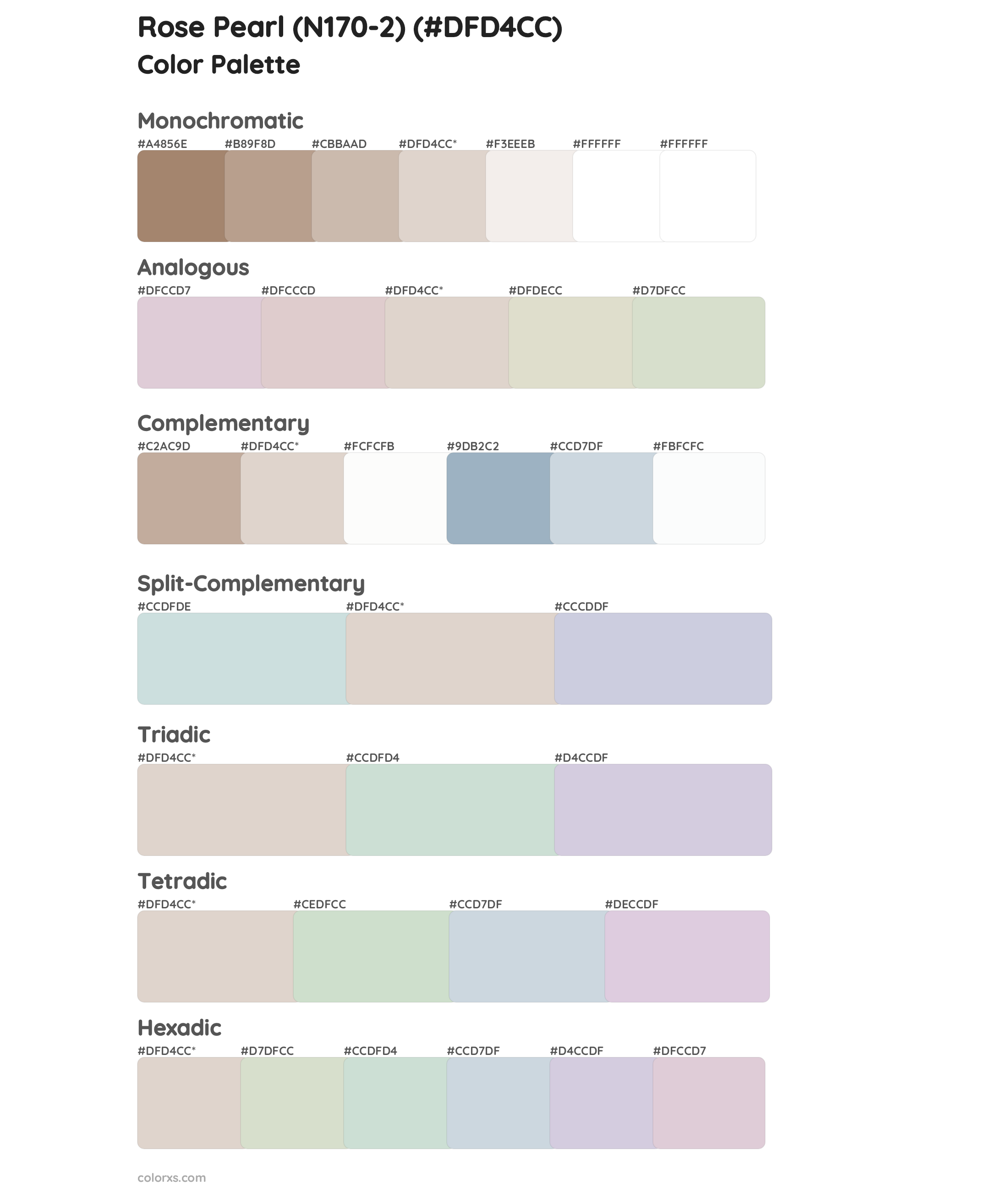 Rose Pearl (N170-2) Color Scheme Palettes