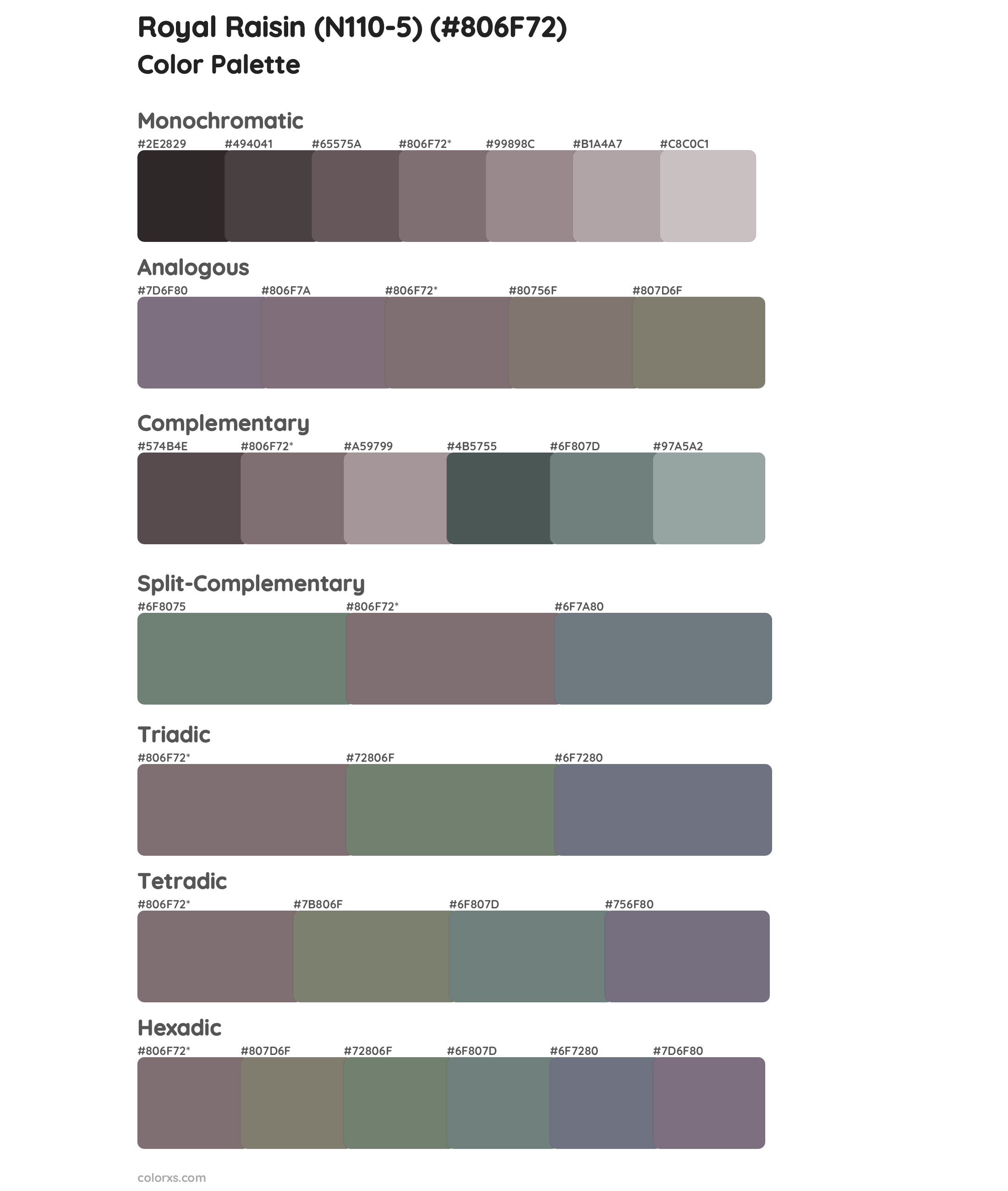 Royal Raisin (N110-5) Color Scheme Palettes