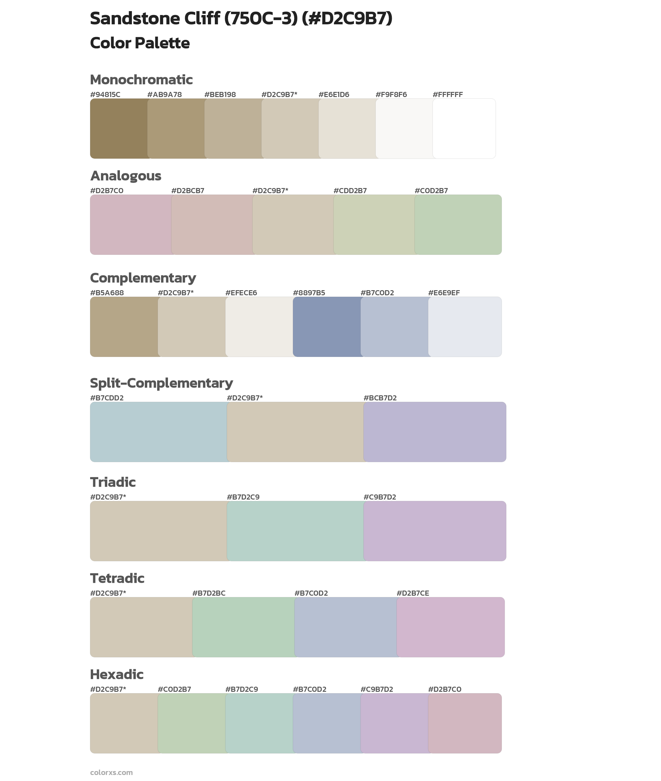 Sandstone Cliff (750C-3) Color Scheme Palettes