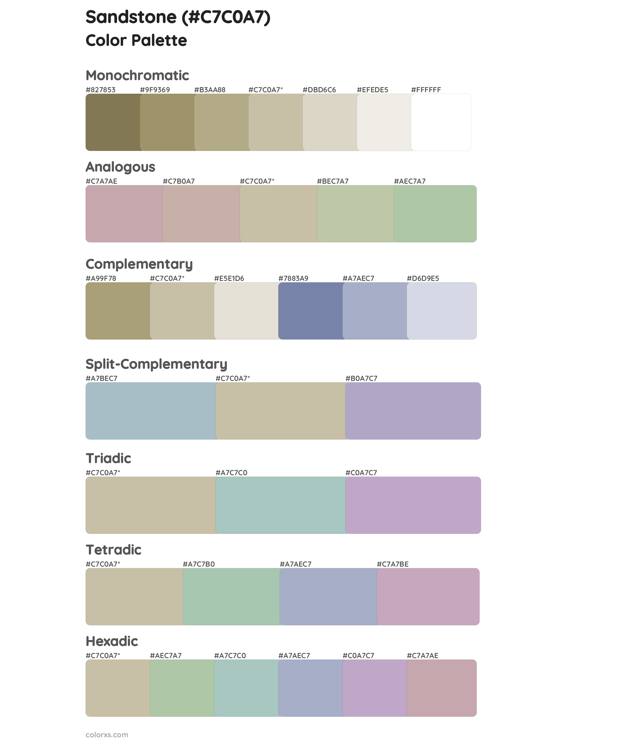 Sandstone Color Scheme Palettes