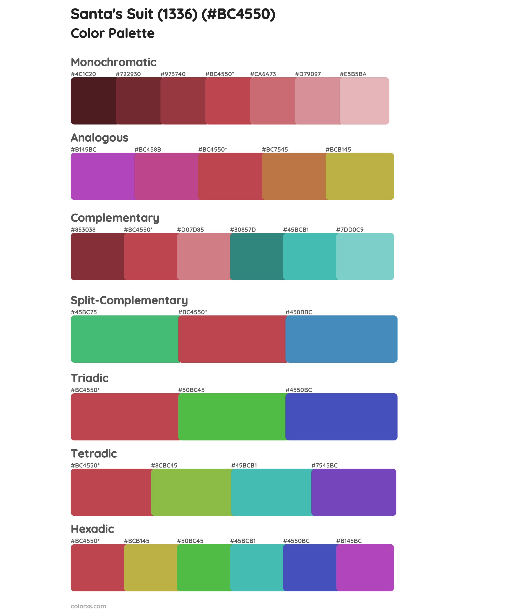 Santa's Suit (1336) Color Scheme Palettes