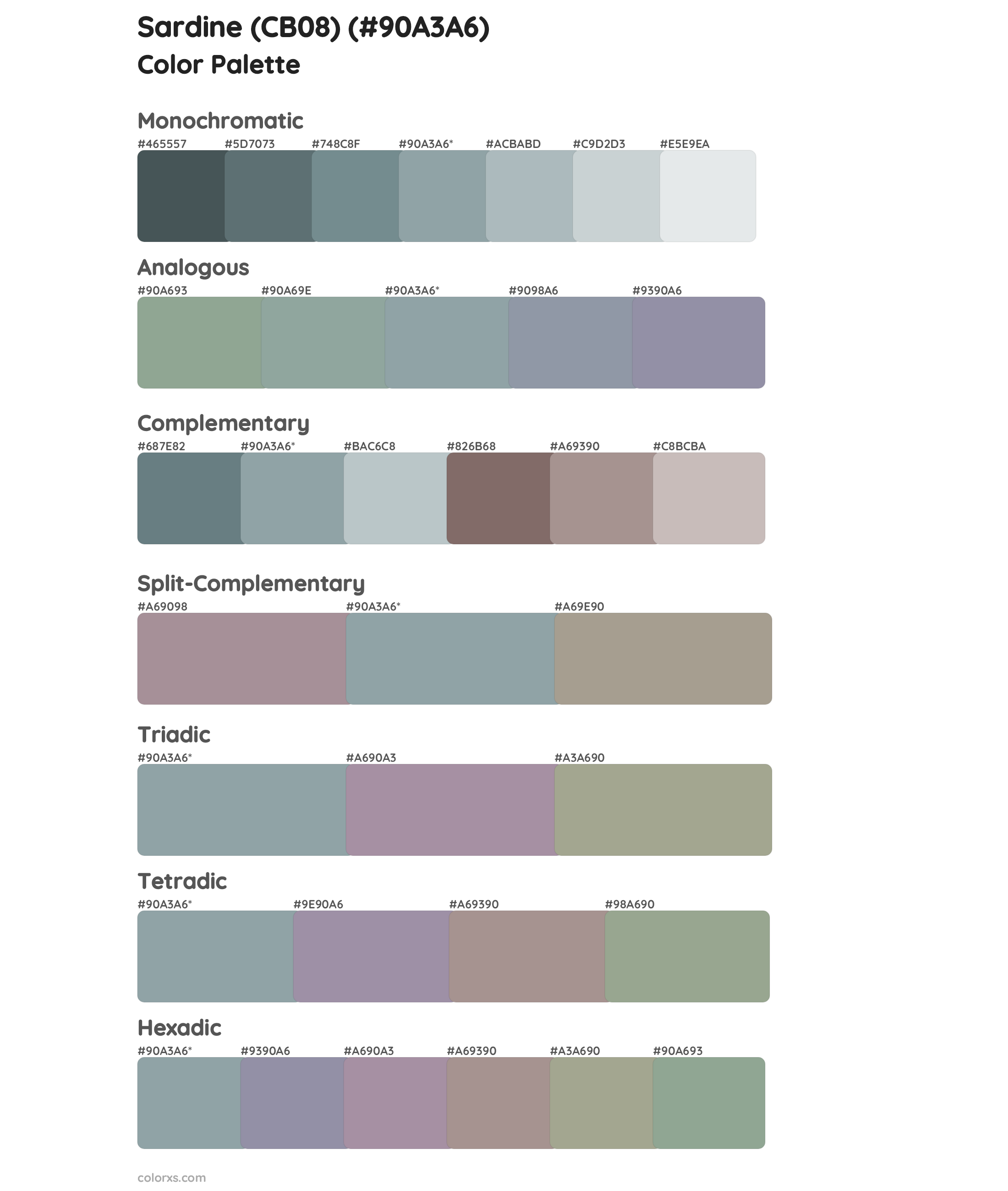 Sardine (CB08) Color Scheme Palettes