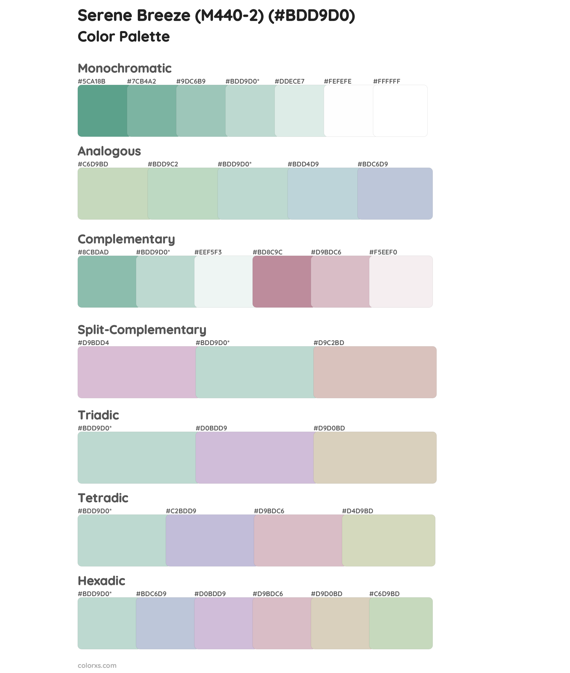 Serene Breeze (M440-2) Color Scheme Palettes