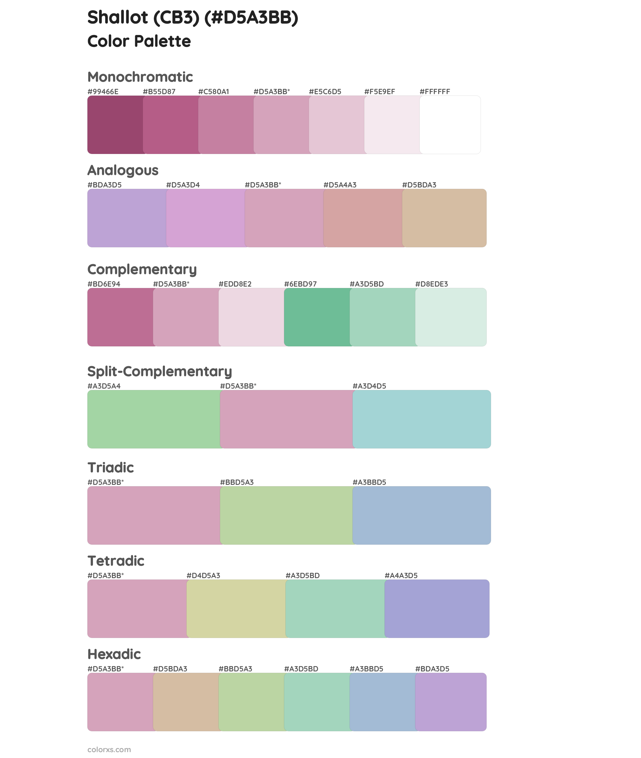 Shallot (CB3) Color Scheme Palettes