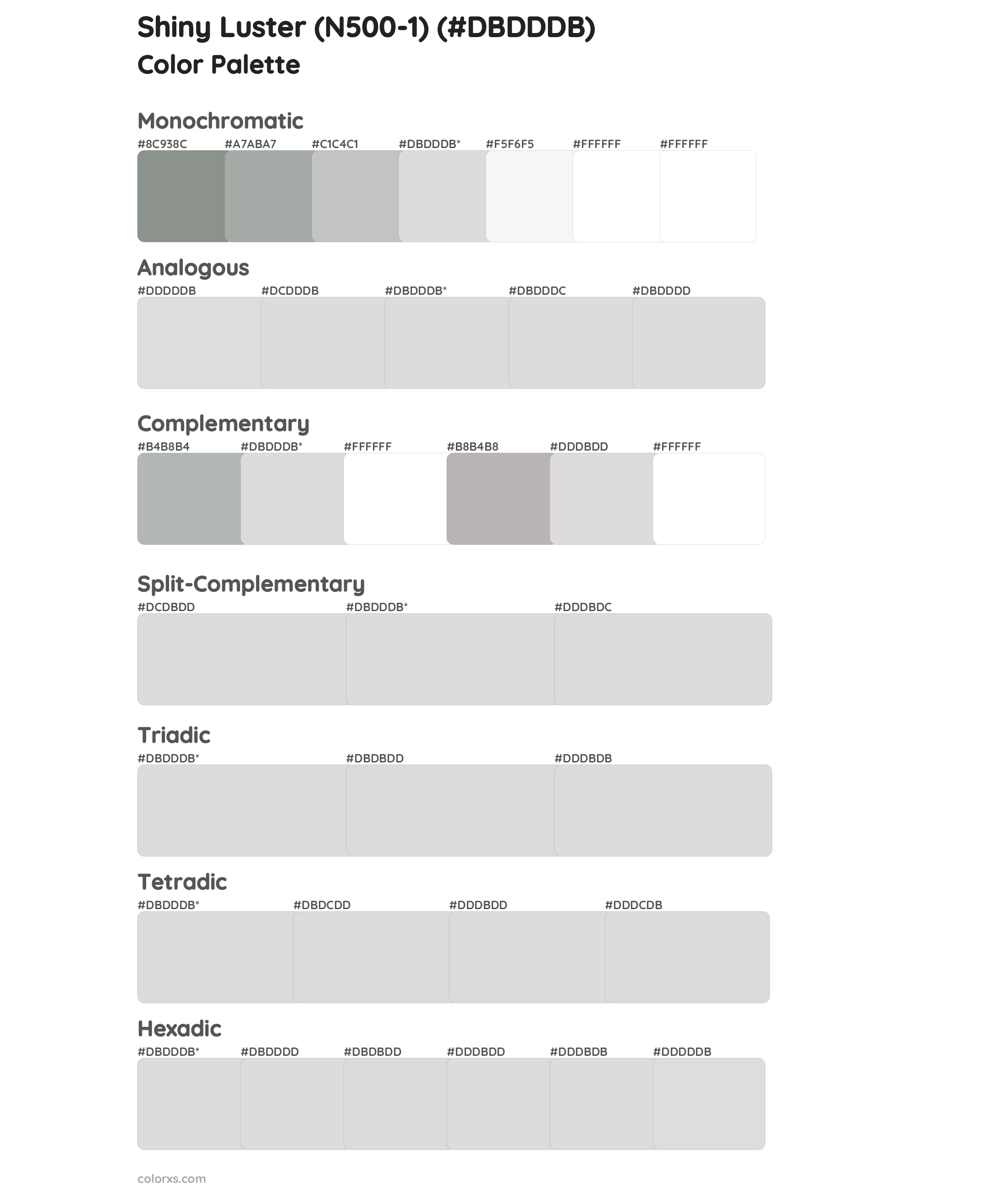 Shiny Luster (N500-1) Color Scheme Palettes