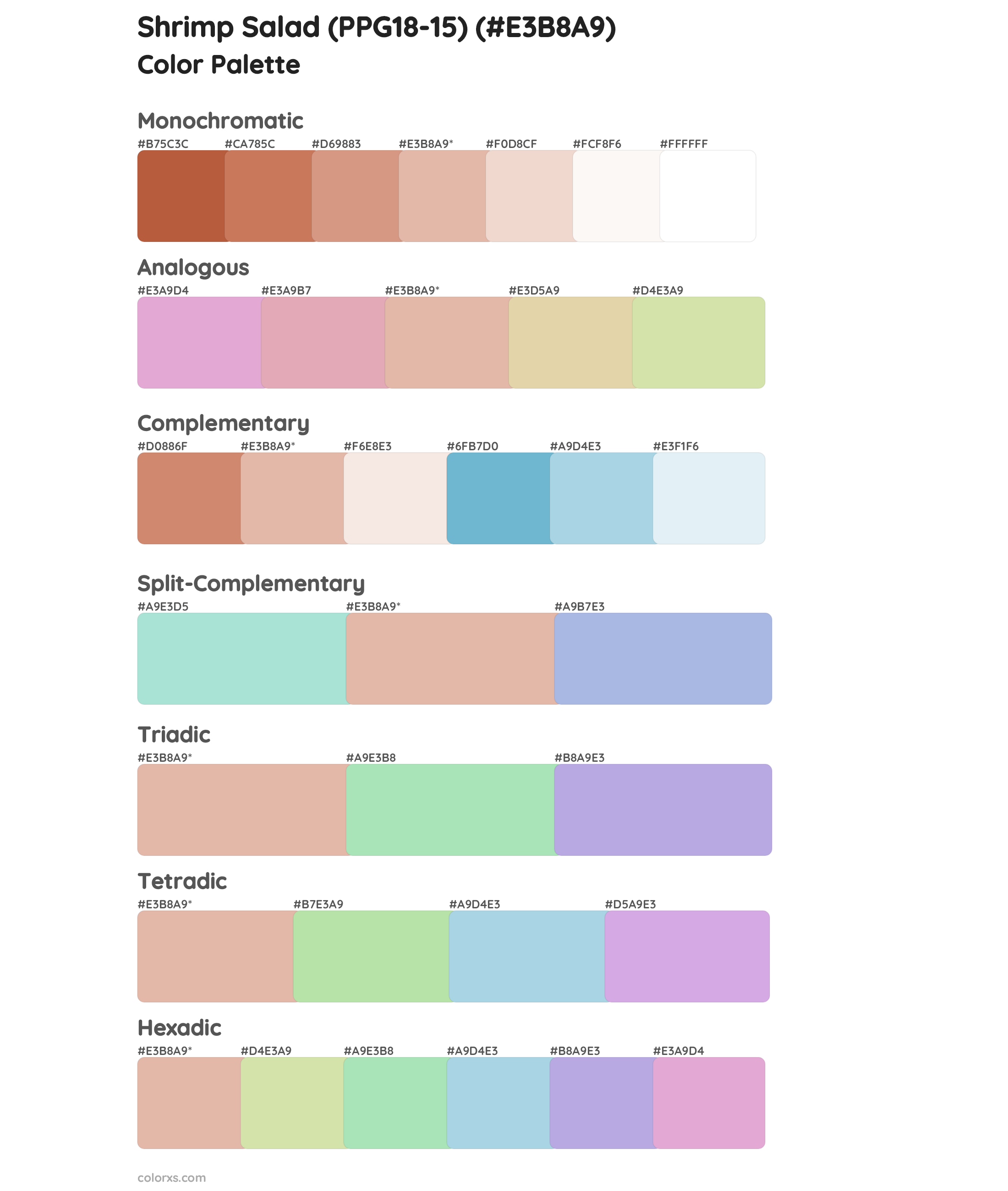 Shrimp Salad (PPG18-15) Color Scheme Palettes