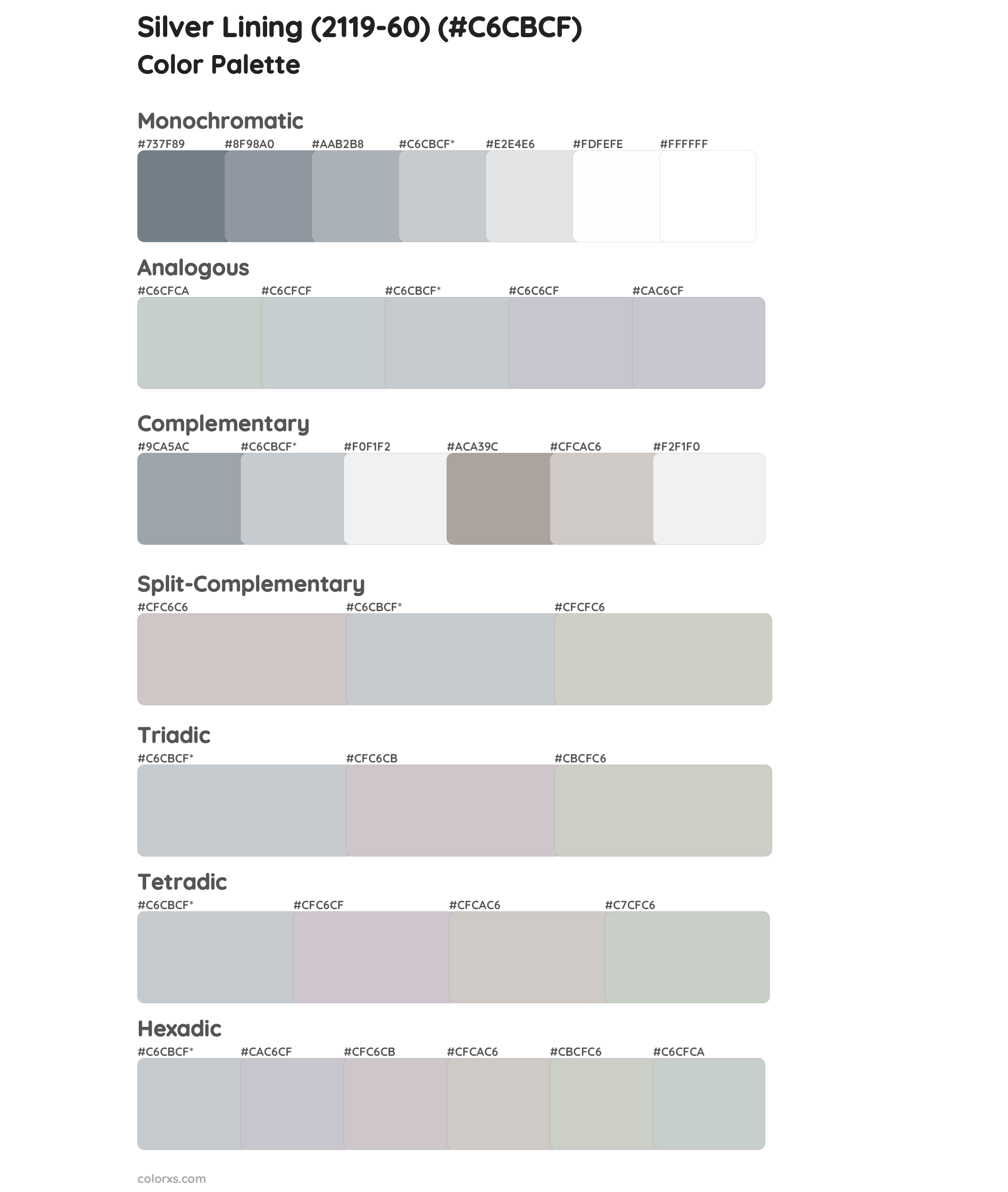 Silver Lining (2119-60) Color Scheme Palettes