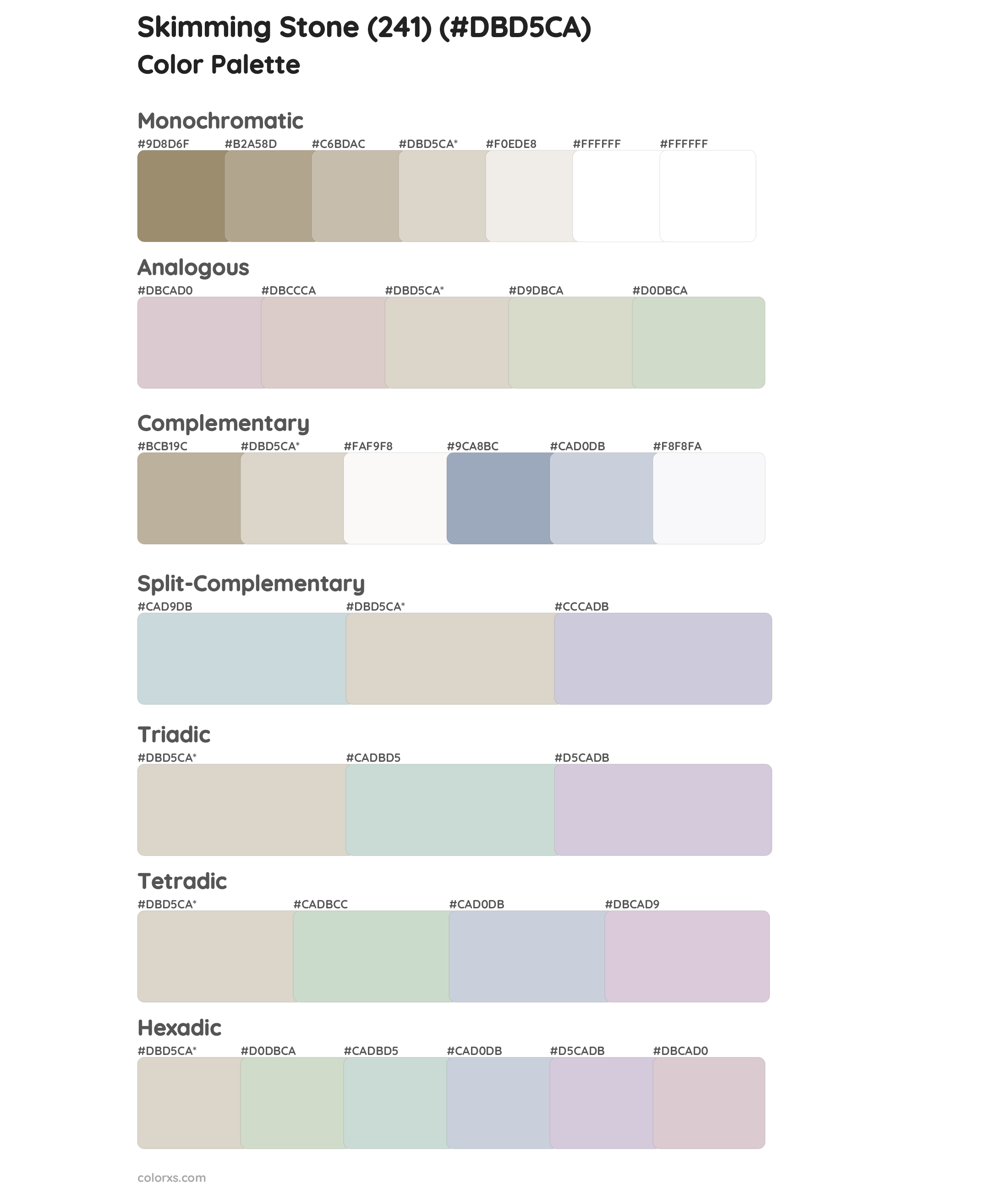 Skimming Stone (241) Color Scheme Palettes