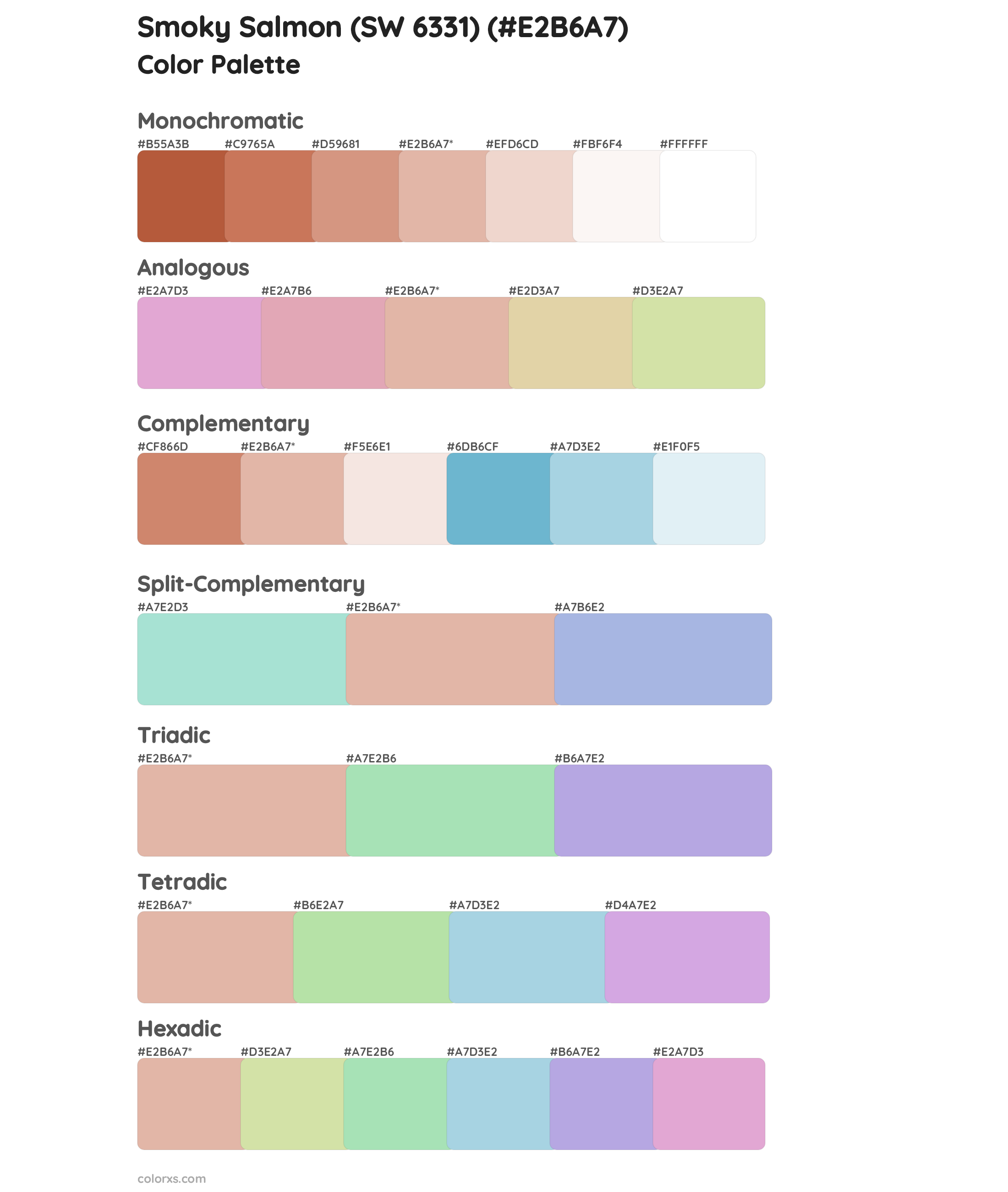 Smoky Salmon (SW 6331) Color Scheme Palettes