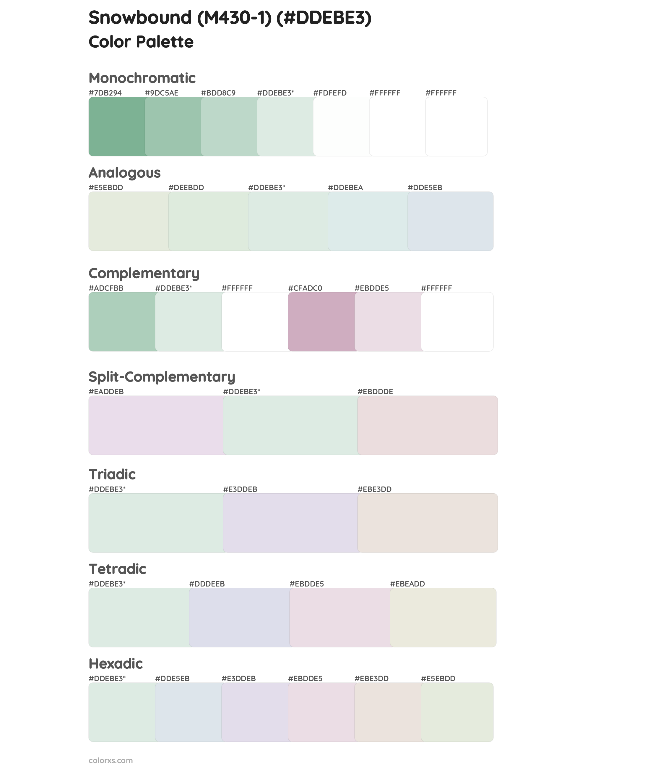 Snowbound (M430-1) Color Scheme Palettes