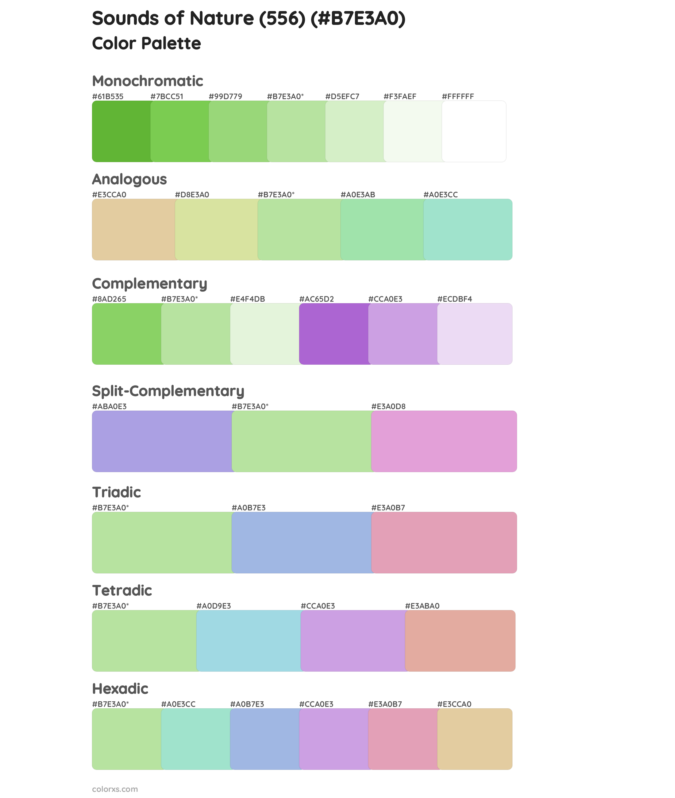 Sounds of Nature (556) Color Scheme Palettes