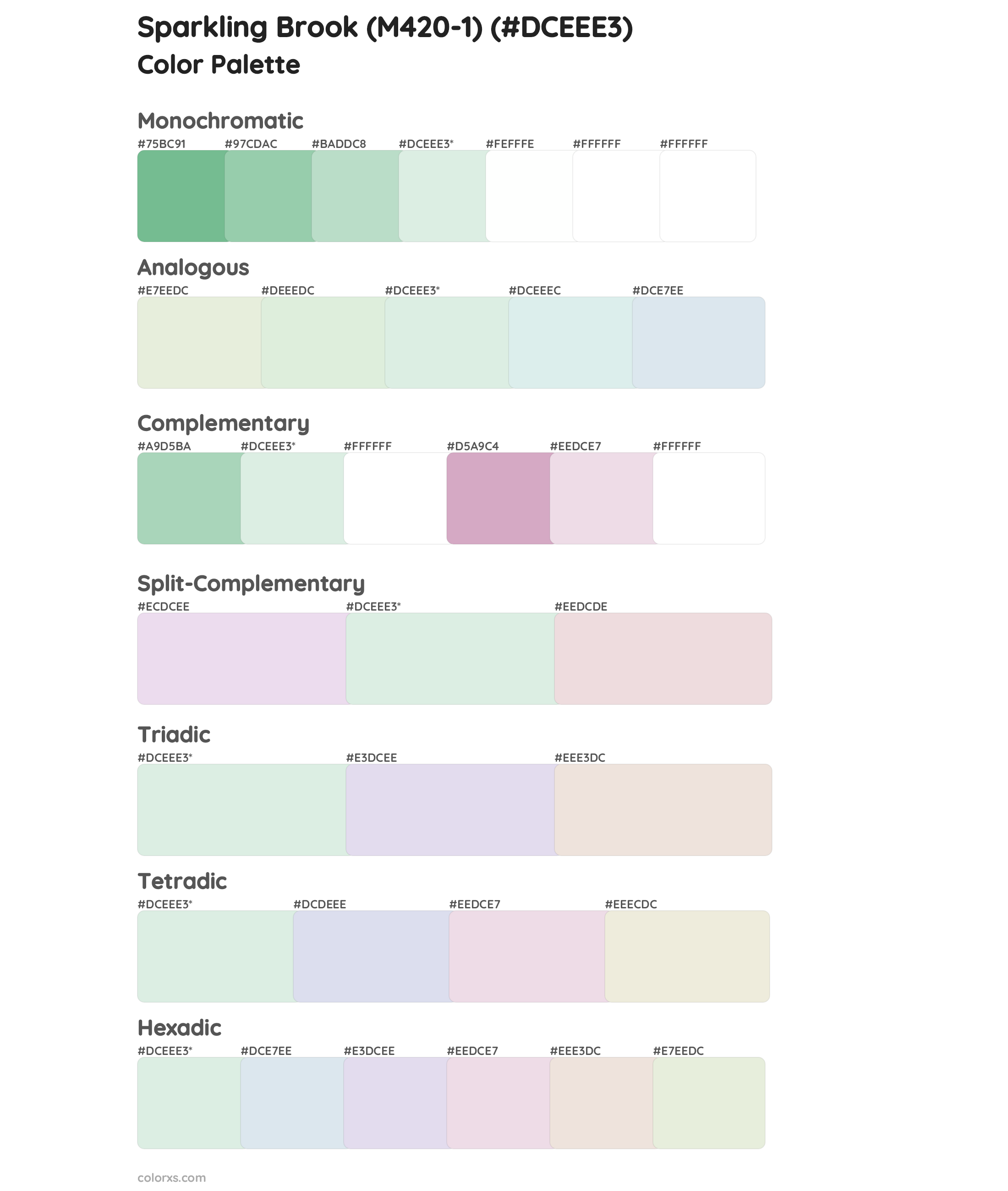 Sparkling Brook (M420-1) Color Scheme Palettes