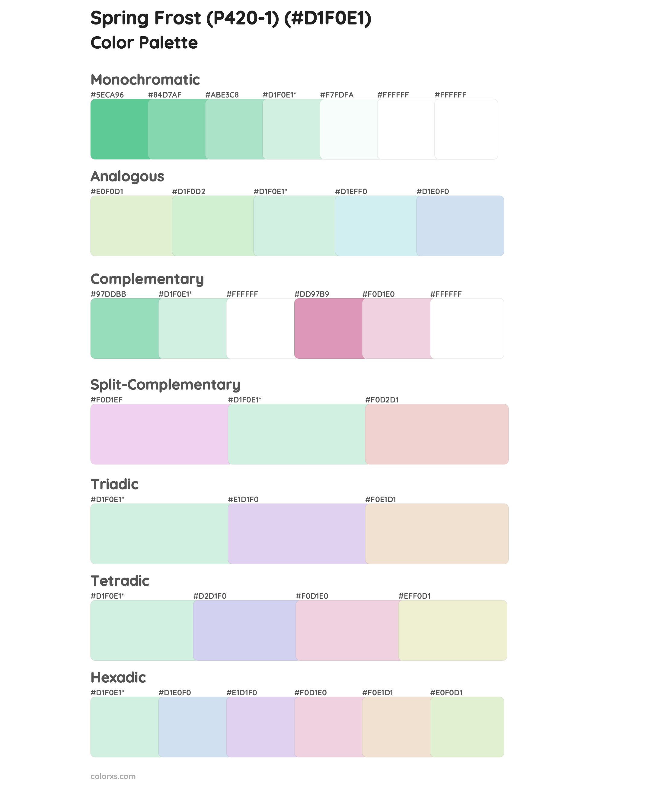 Spring Frost (P420-1) Color Scheme Palettes