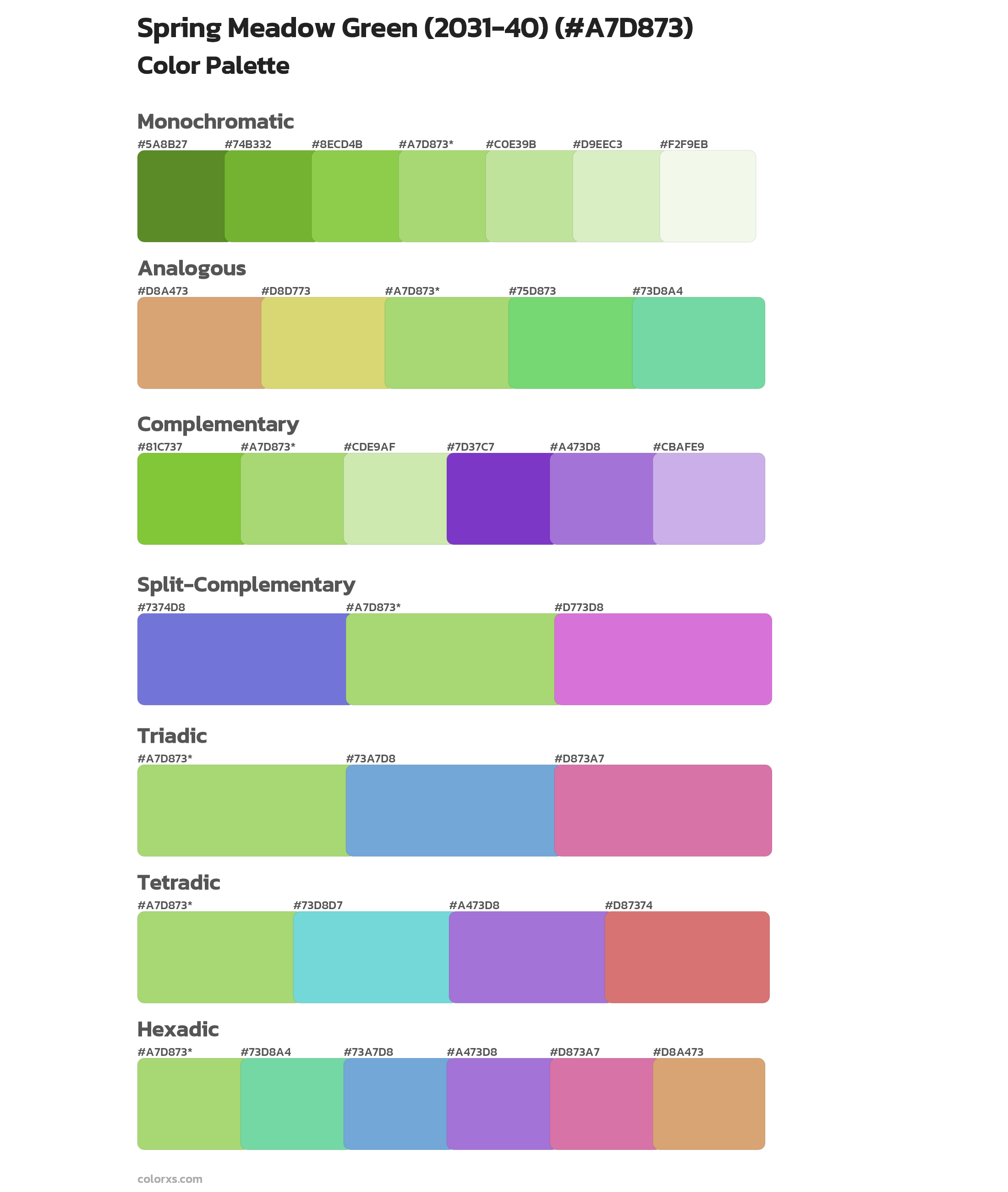 Spring Meadow Green (2031-40) Color Scheme Palettes