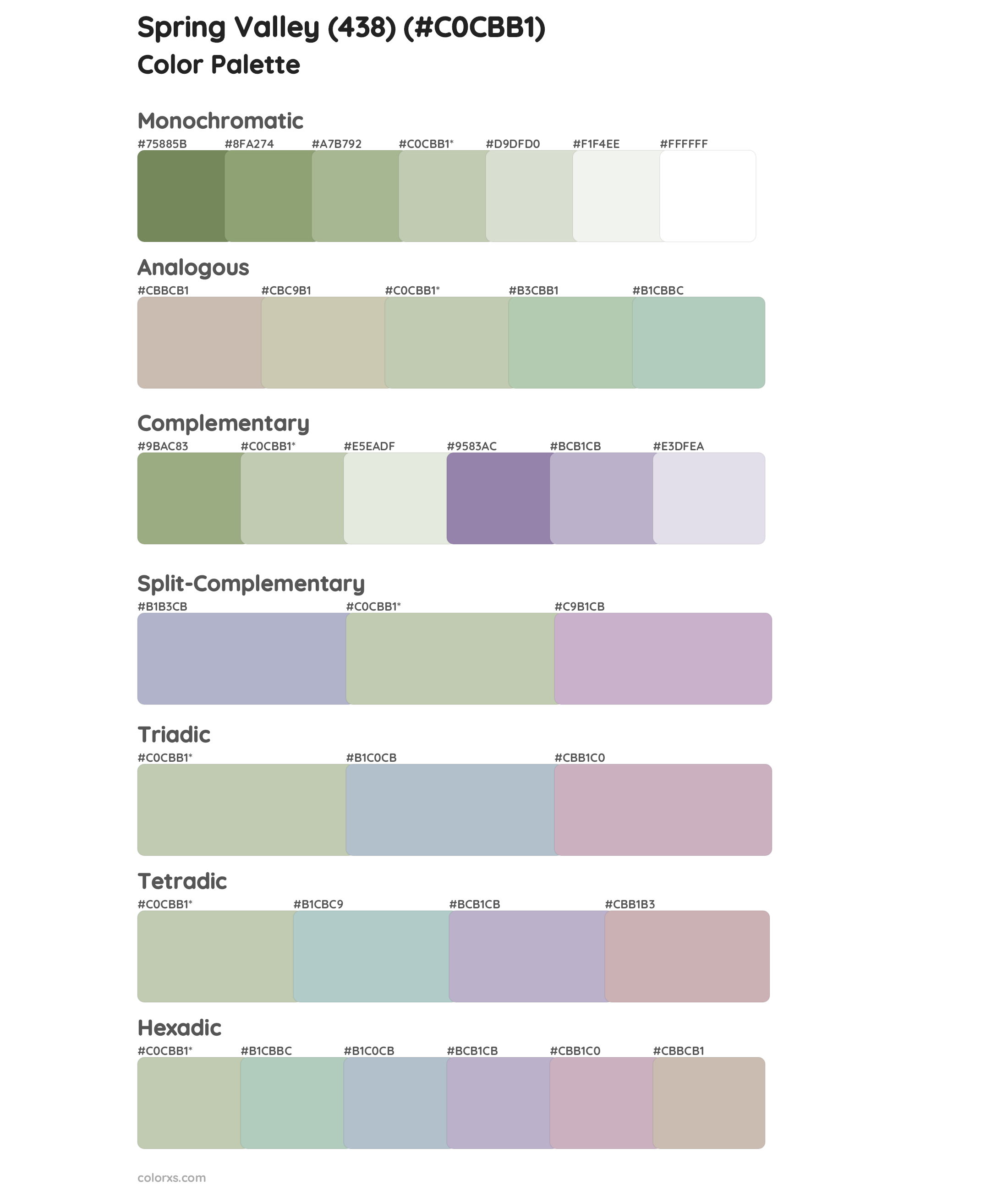 Spring Valley (438) Color Scheme Palettes