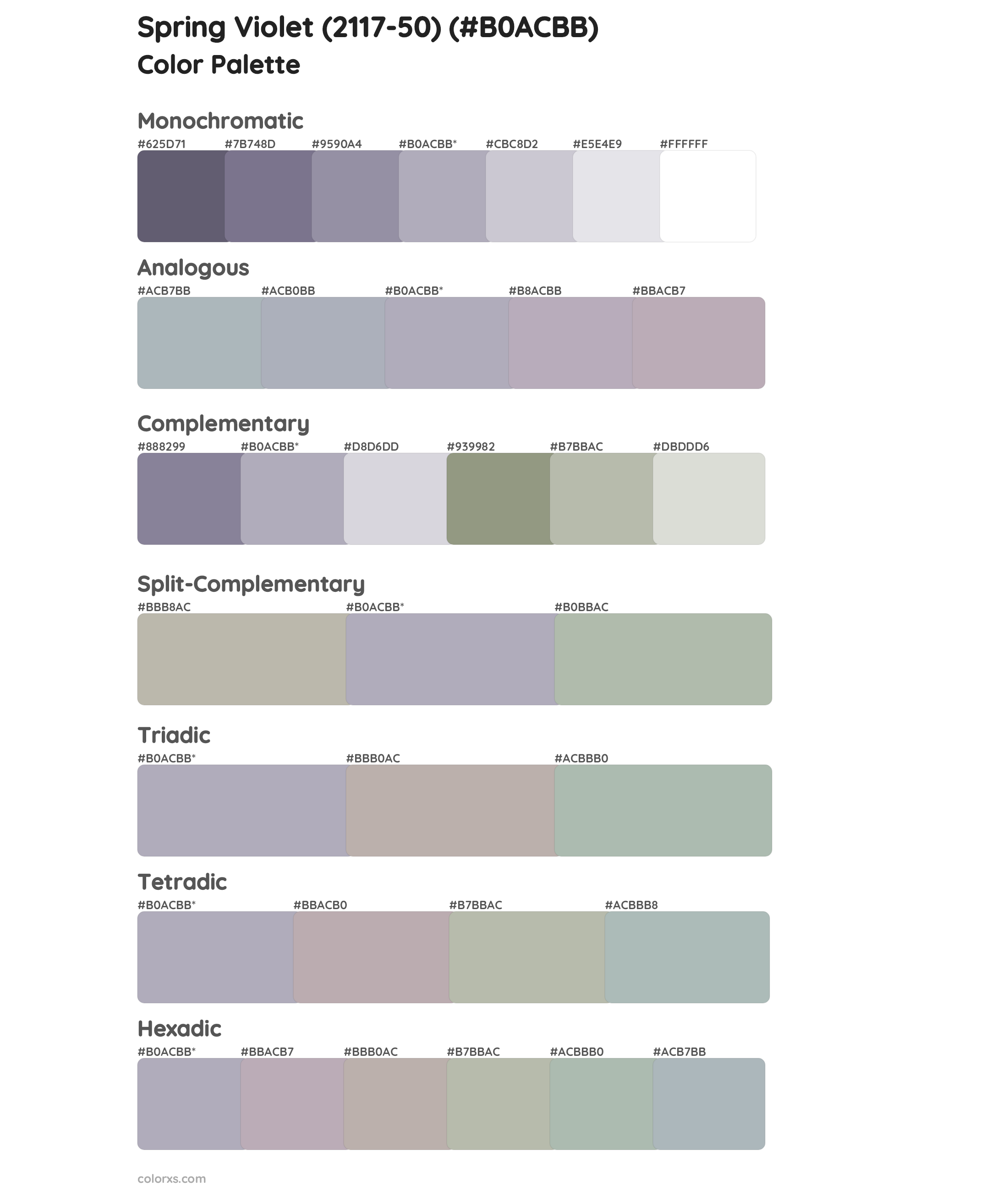 Spring Violet (2117-50) Color Scheme Palettes