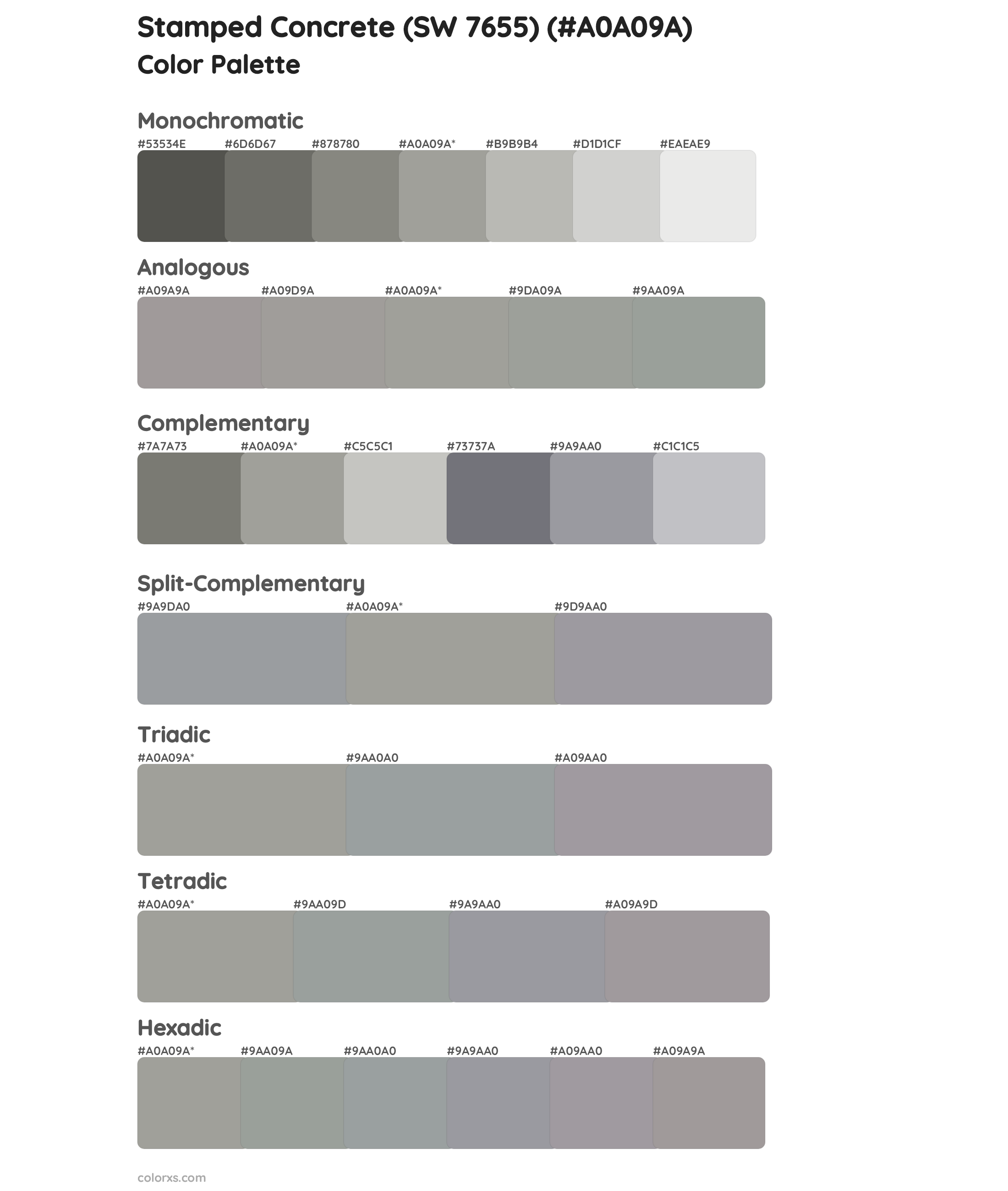 Stamped Concrete (SW 7655) Color Scheme Palettes