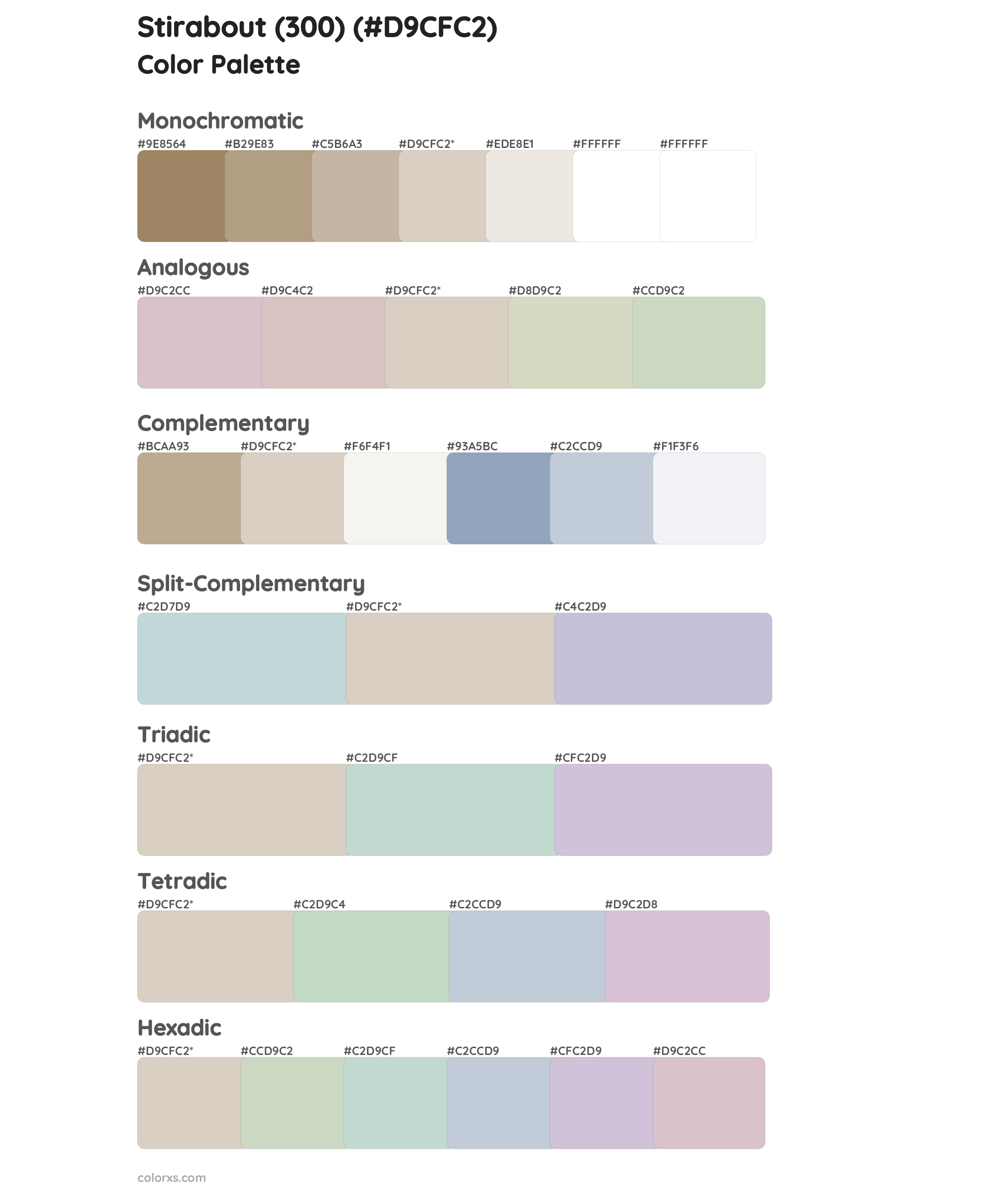 Stirabout (300) Color Scheme Palettes