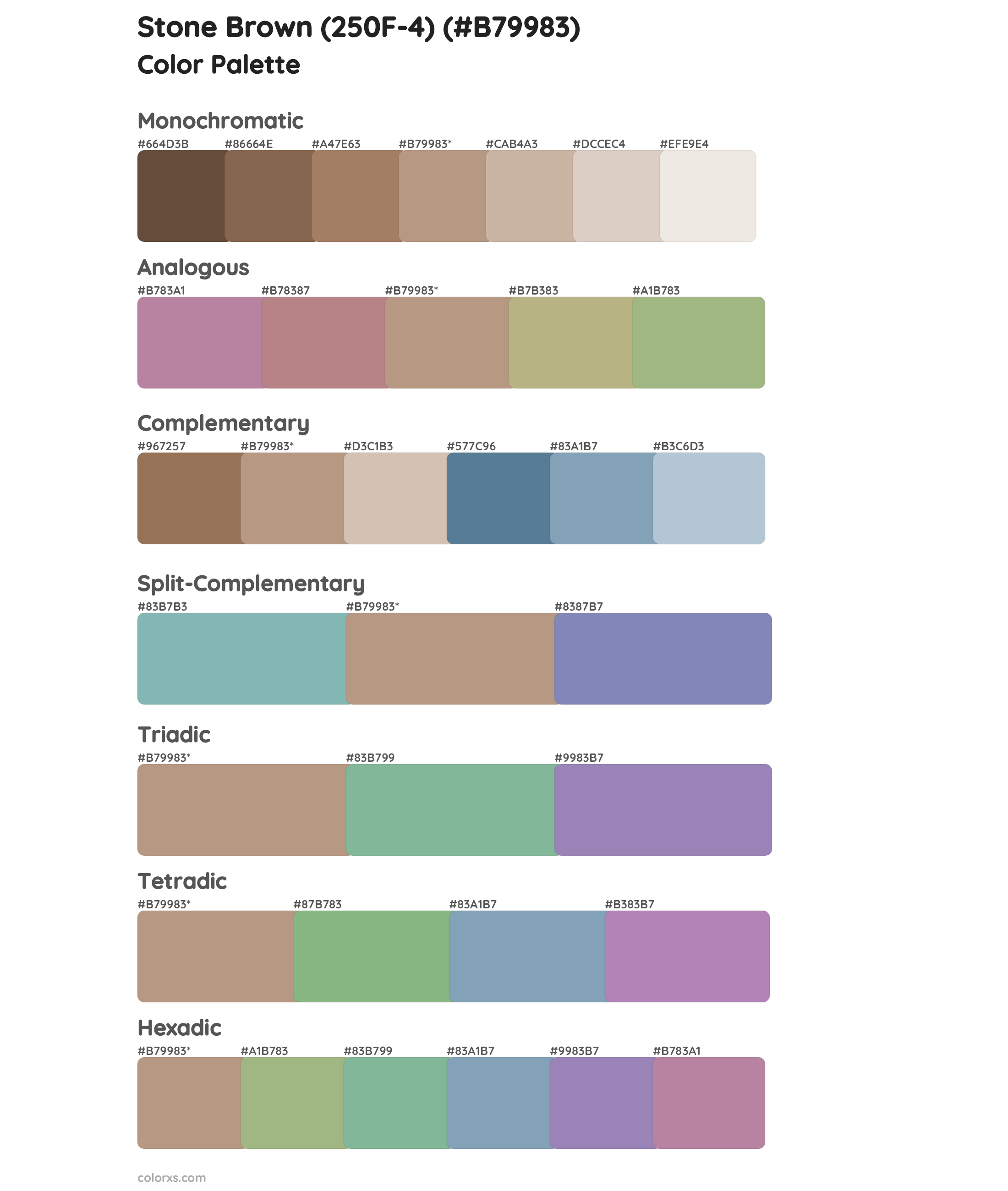 Stone Brown (250F-4) Color Scheme Palettes