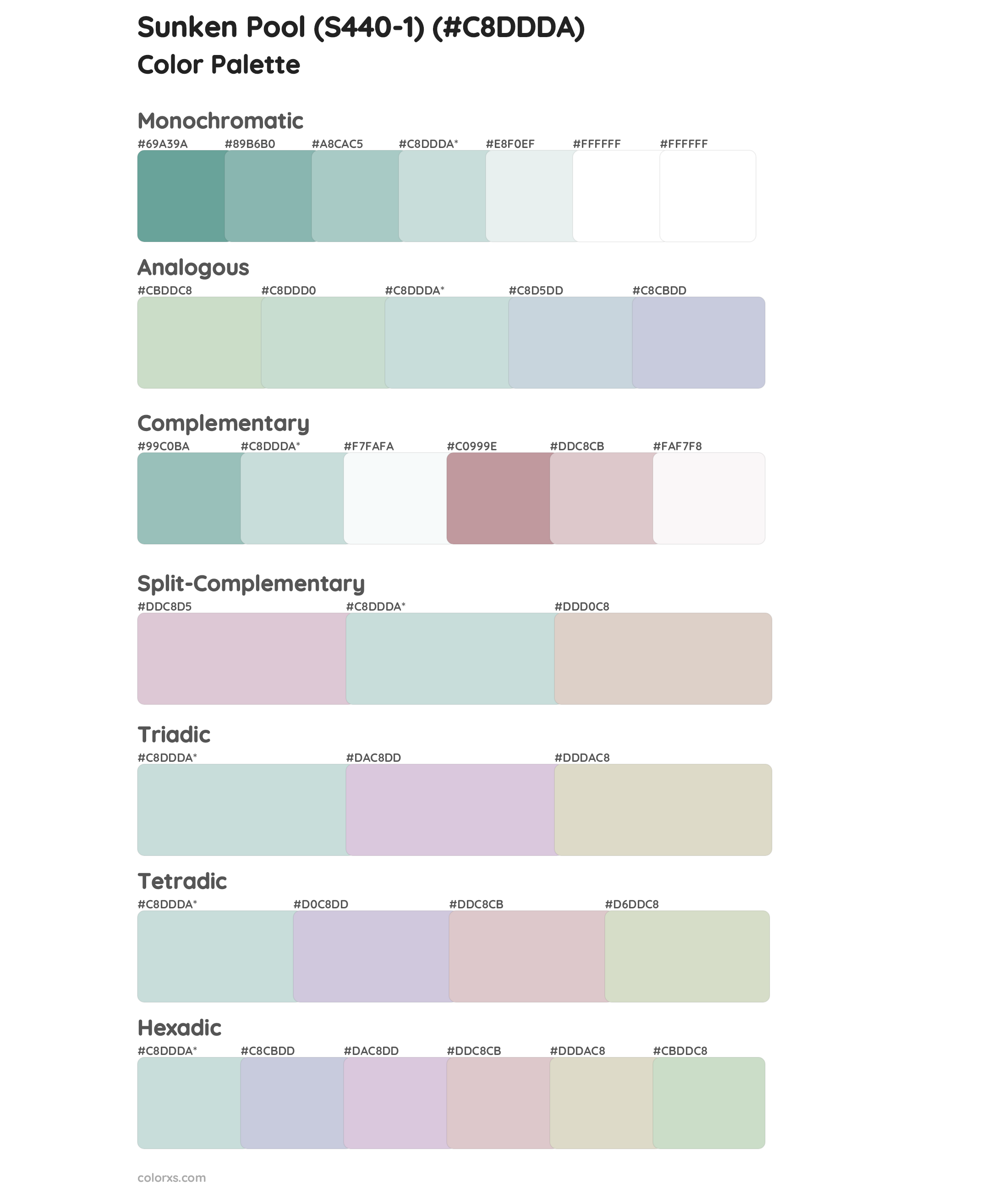 Sunken Pool (S440-1) Color Scheme Palettes