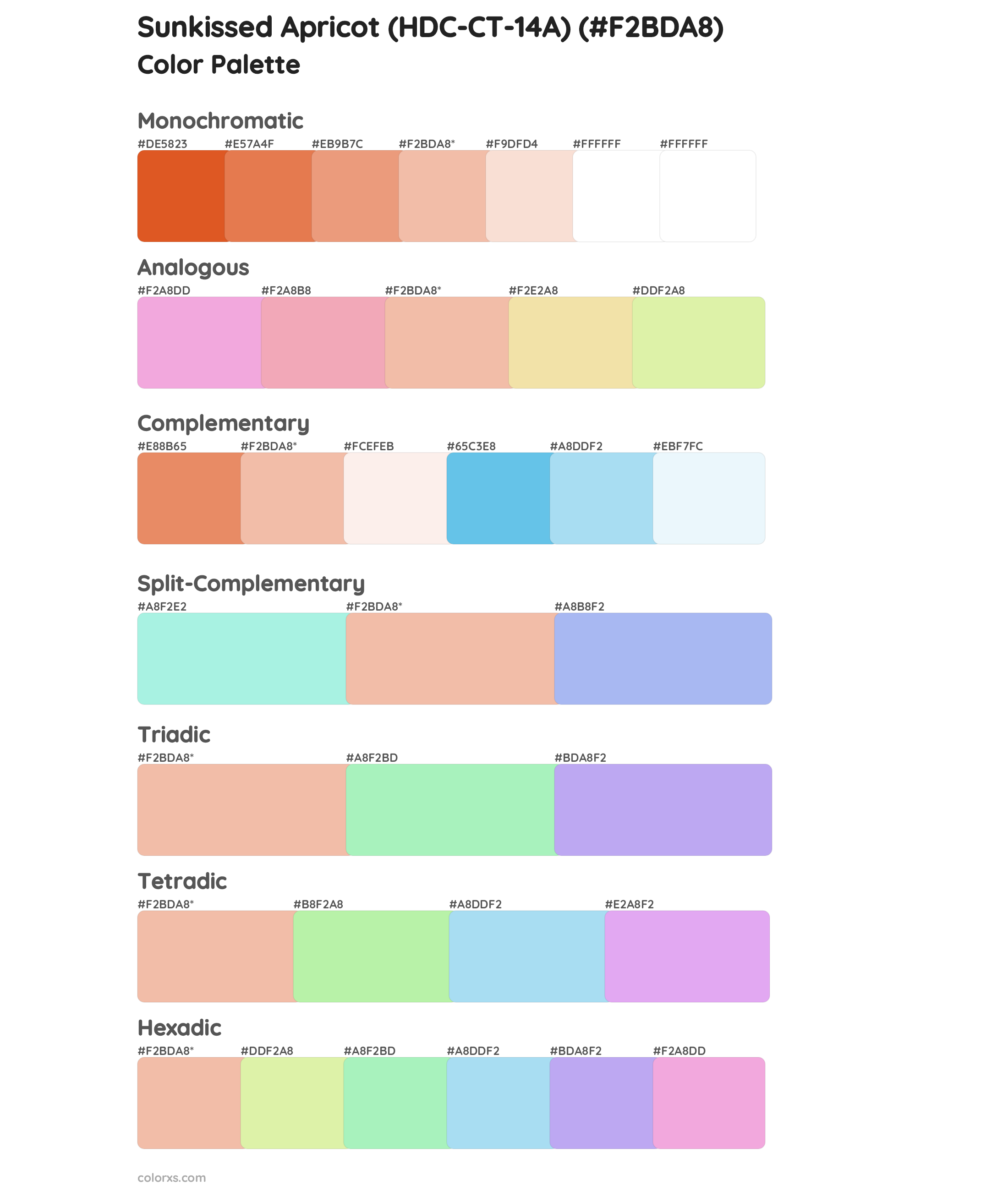 Sunkissed Apricot (HDC-CT-14A) Color Scheme Palettes