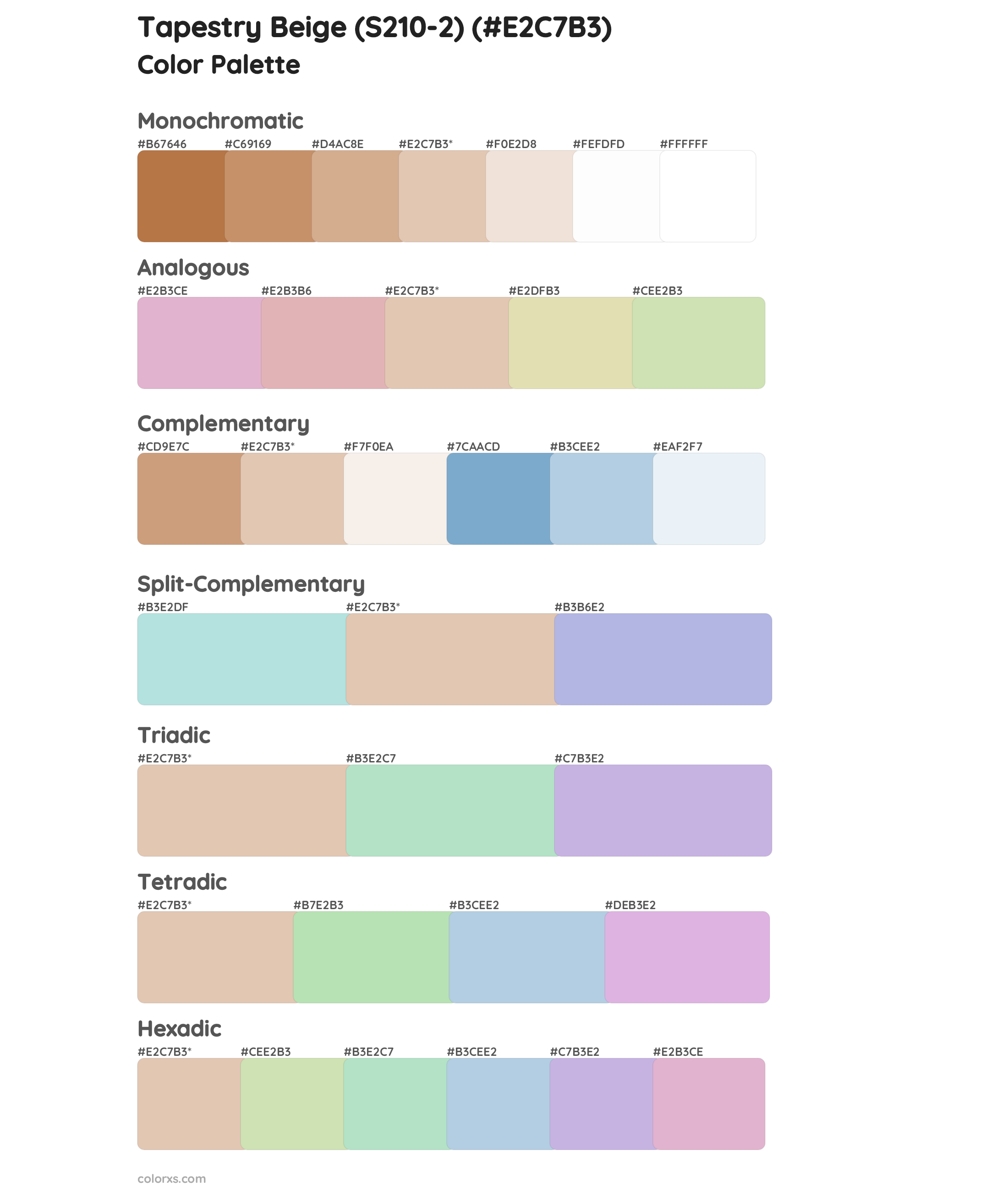 Tapestry Beige (S210-2) Color Scheme Palettes