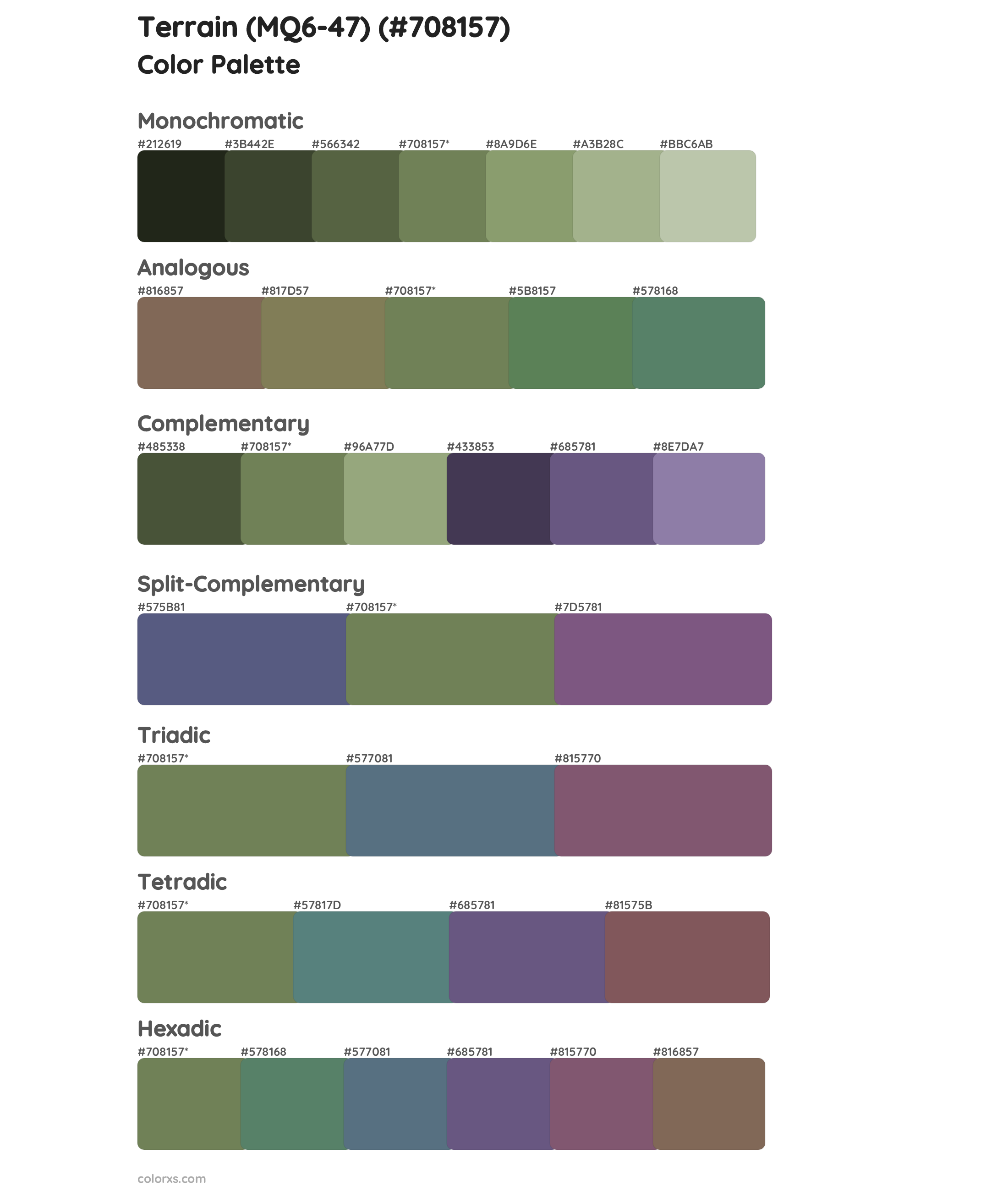 Terrain (MQ6-47) Color Scheme Palettes