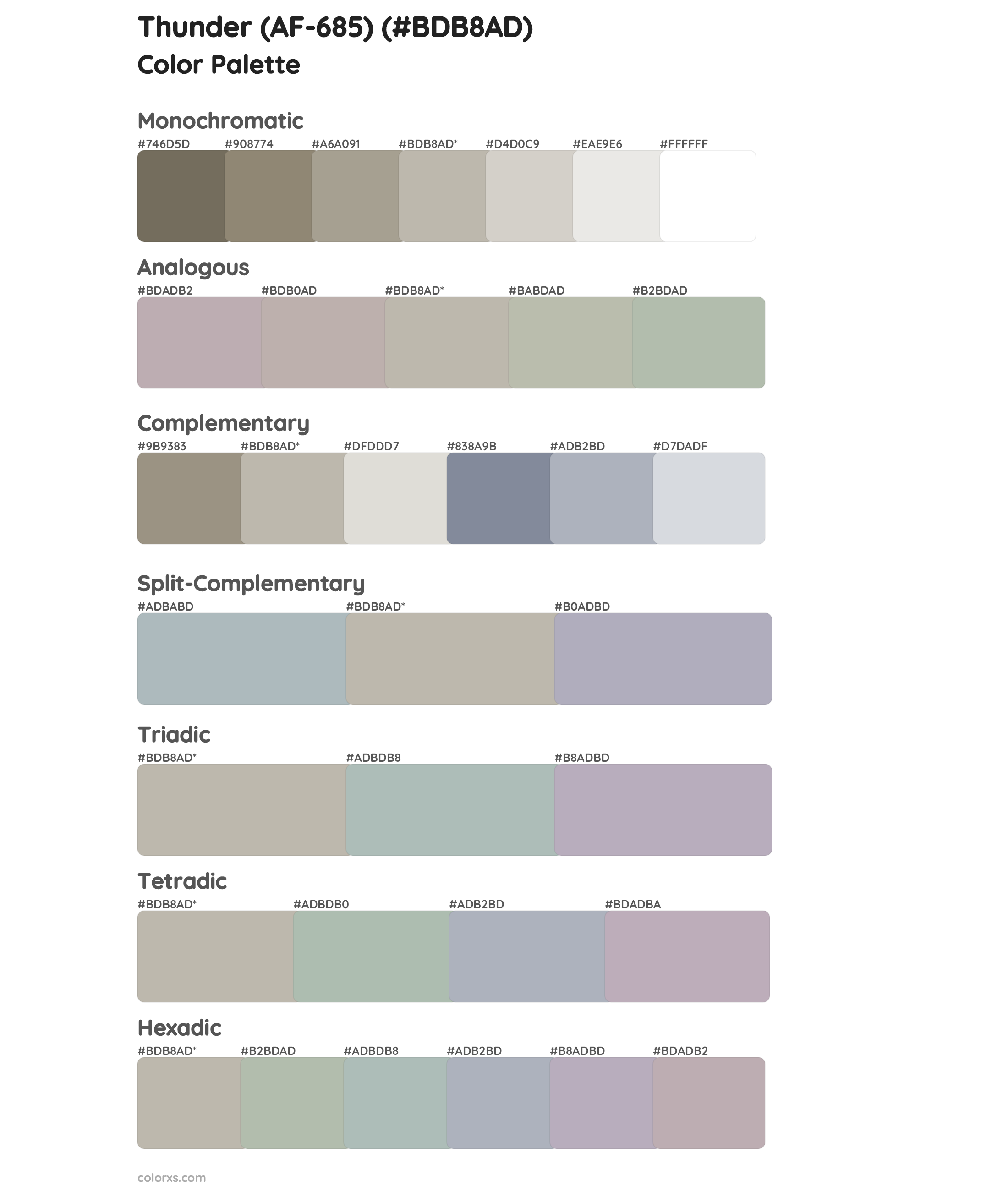 Thunder (AF-685) Color Scheme Palettes