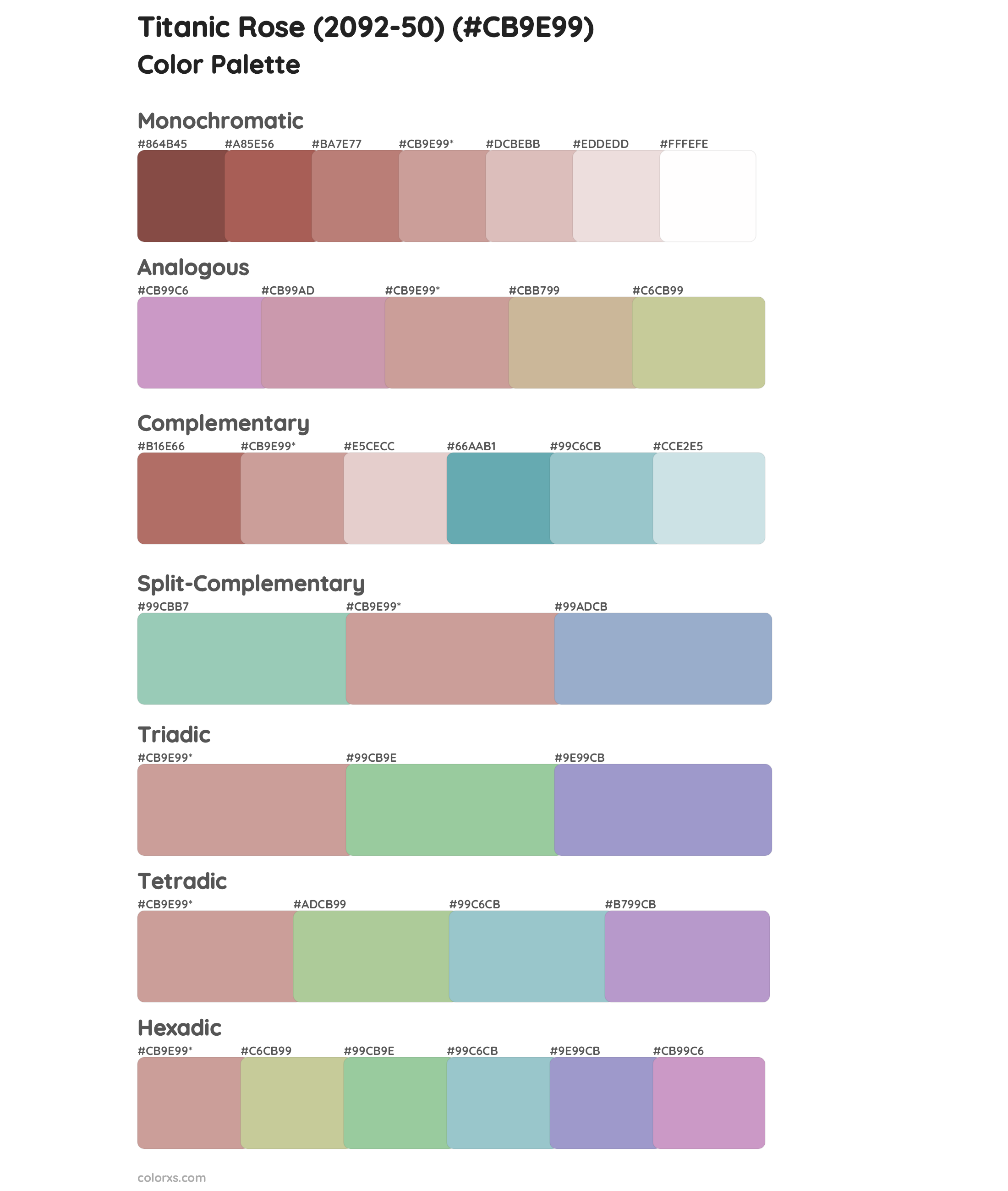 Titanic Rose (2092-50) Color Scheme Palettes