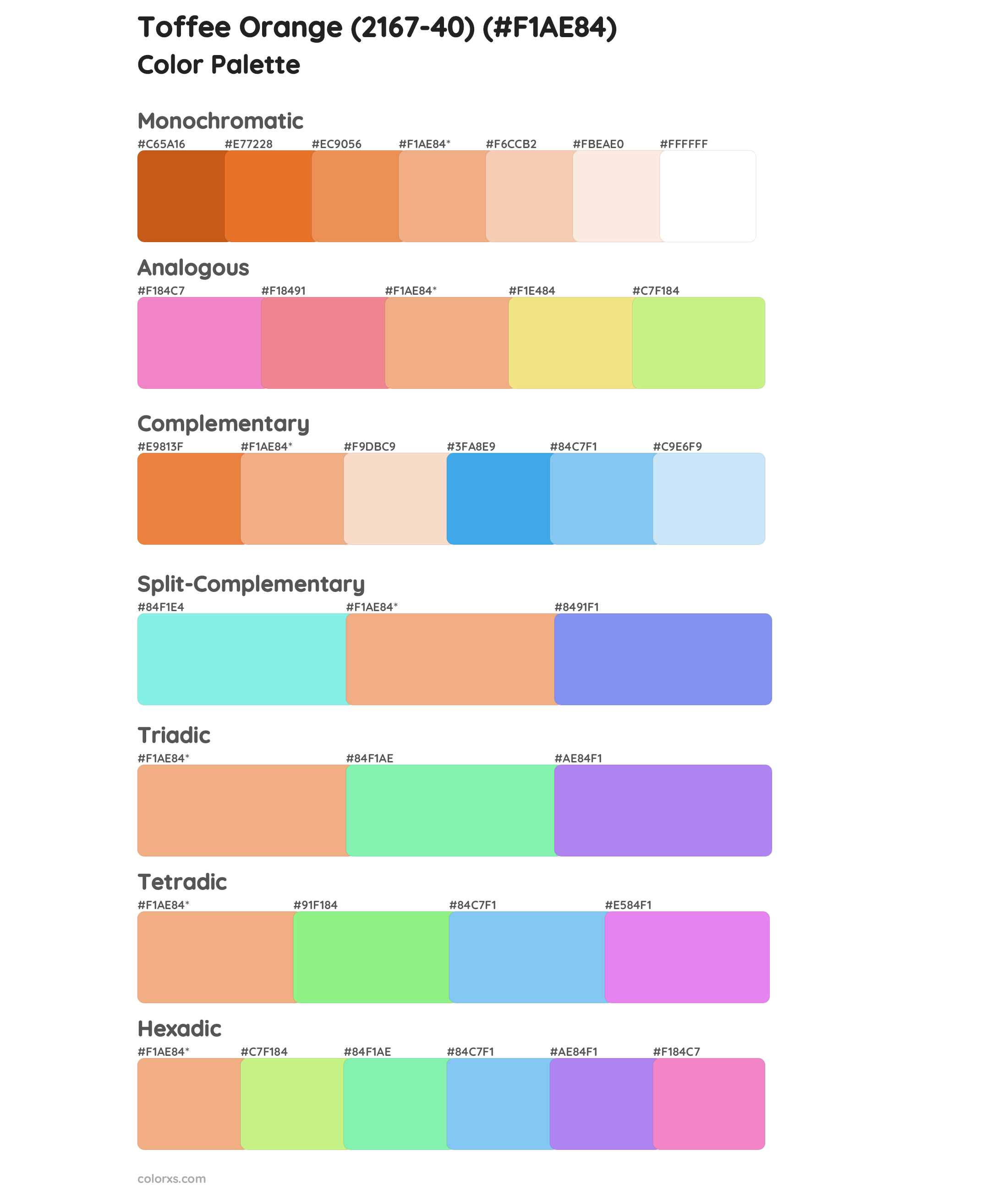 Toffee Orange (2167-40) Color Scheme Palettes