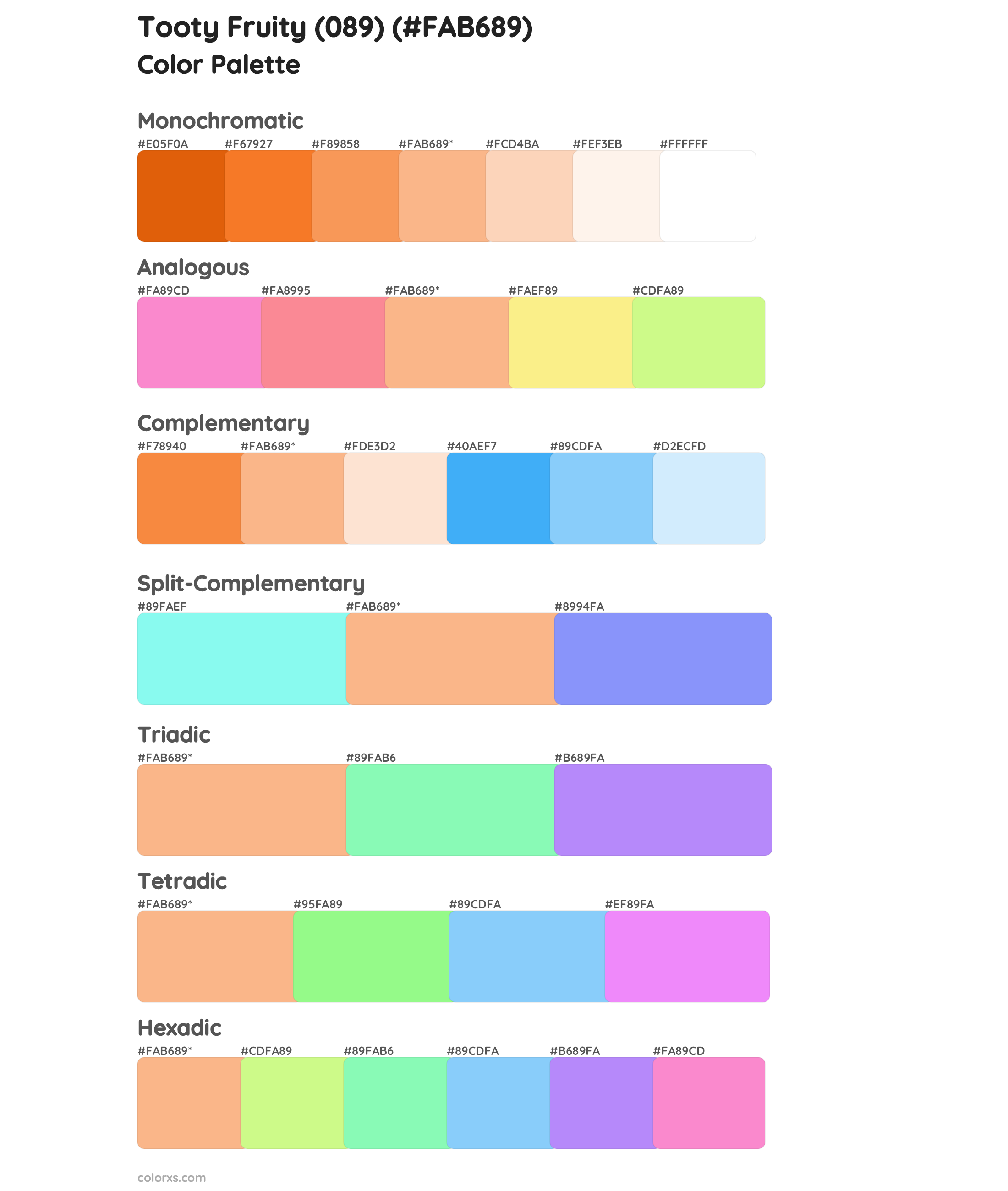 Tooty Fruity (089) Color Scheme Palettes