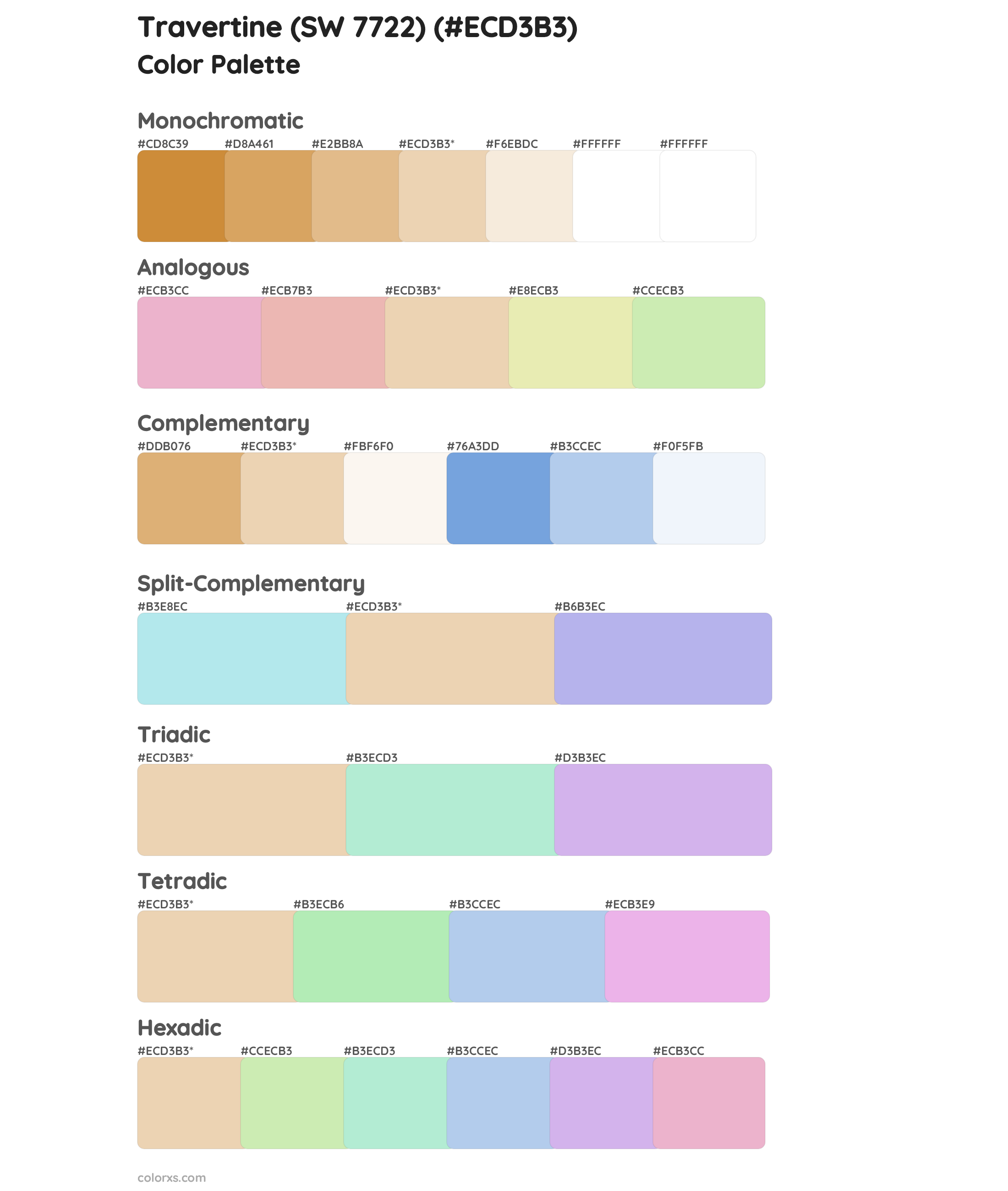 Travertine (SW 7722) Color Scheme Palettes