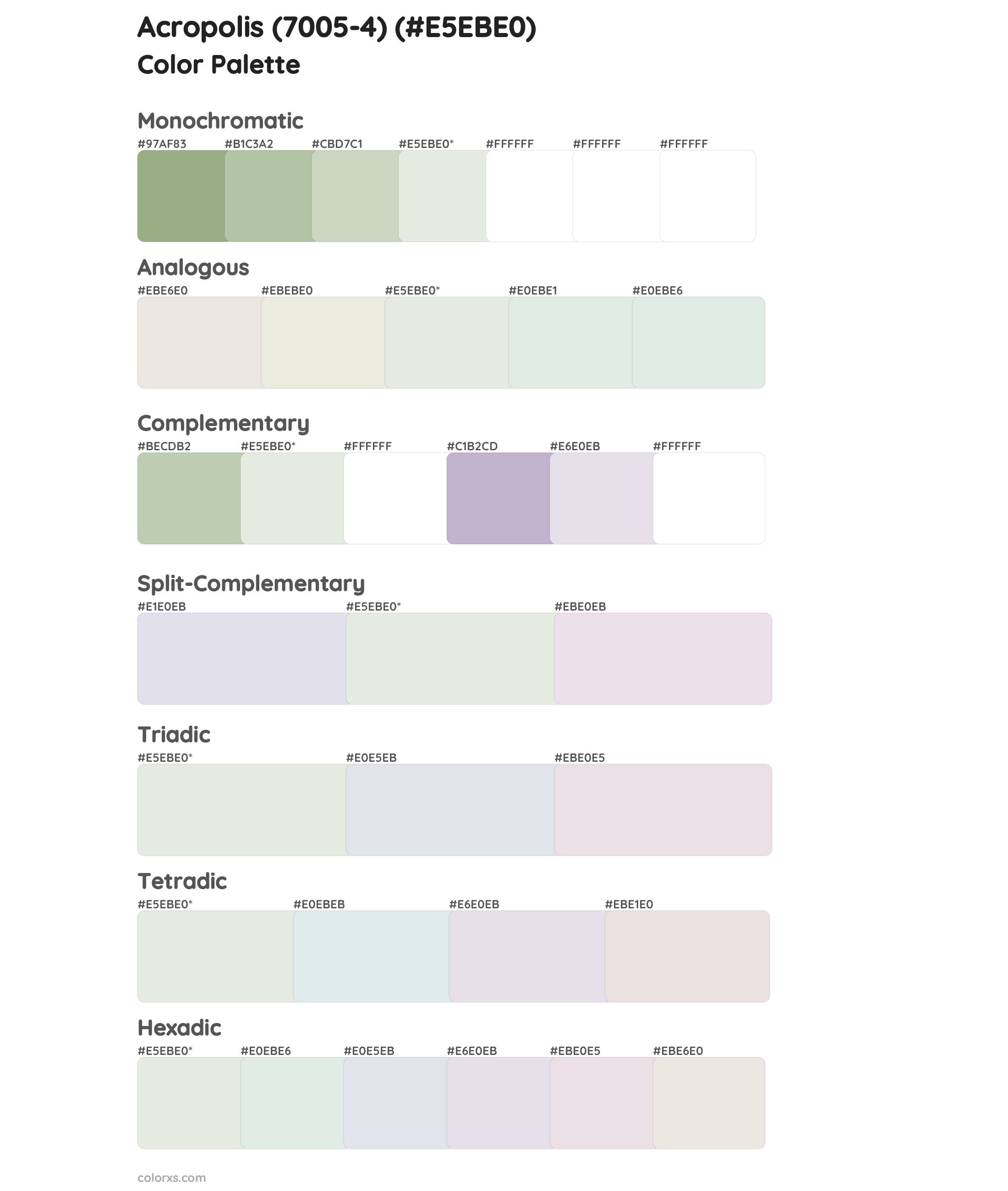 Acropolis (7005-4) Color Scheme Palettes